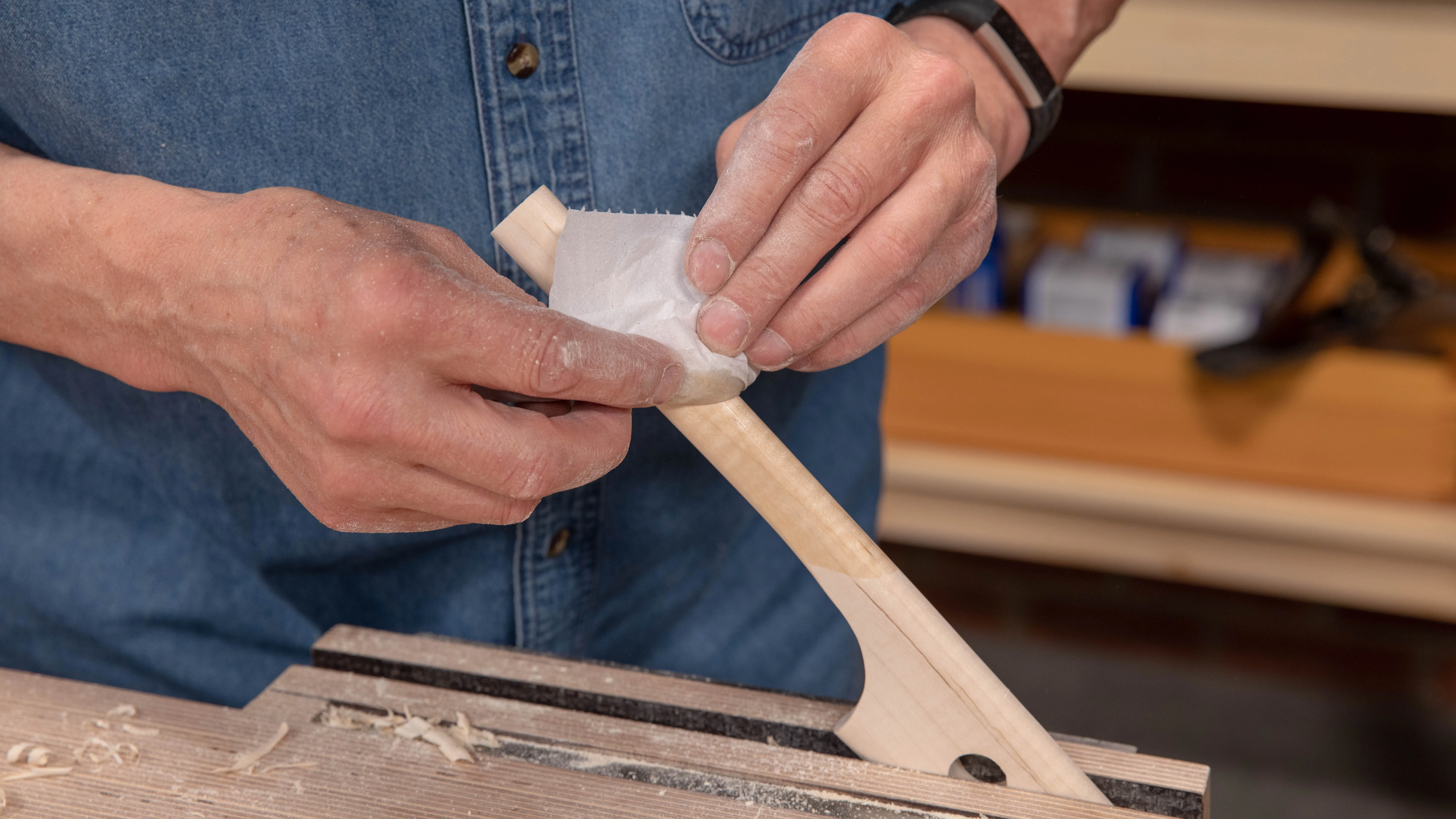 Wipe on the oil with a clean cloth or tissue