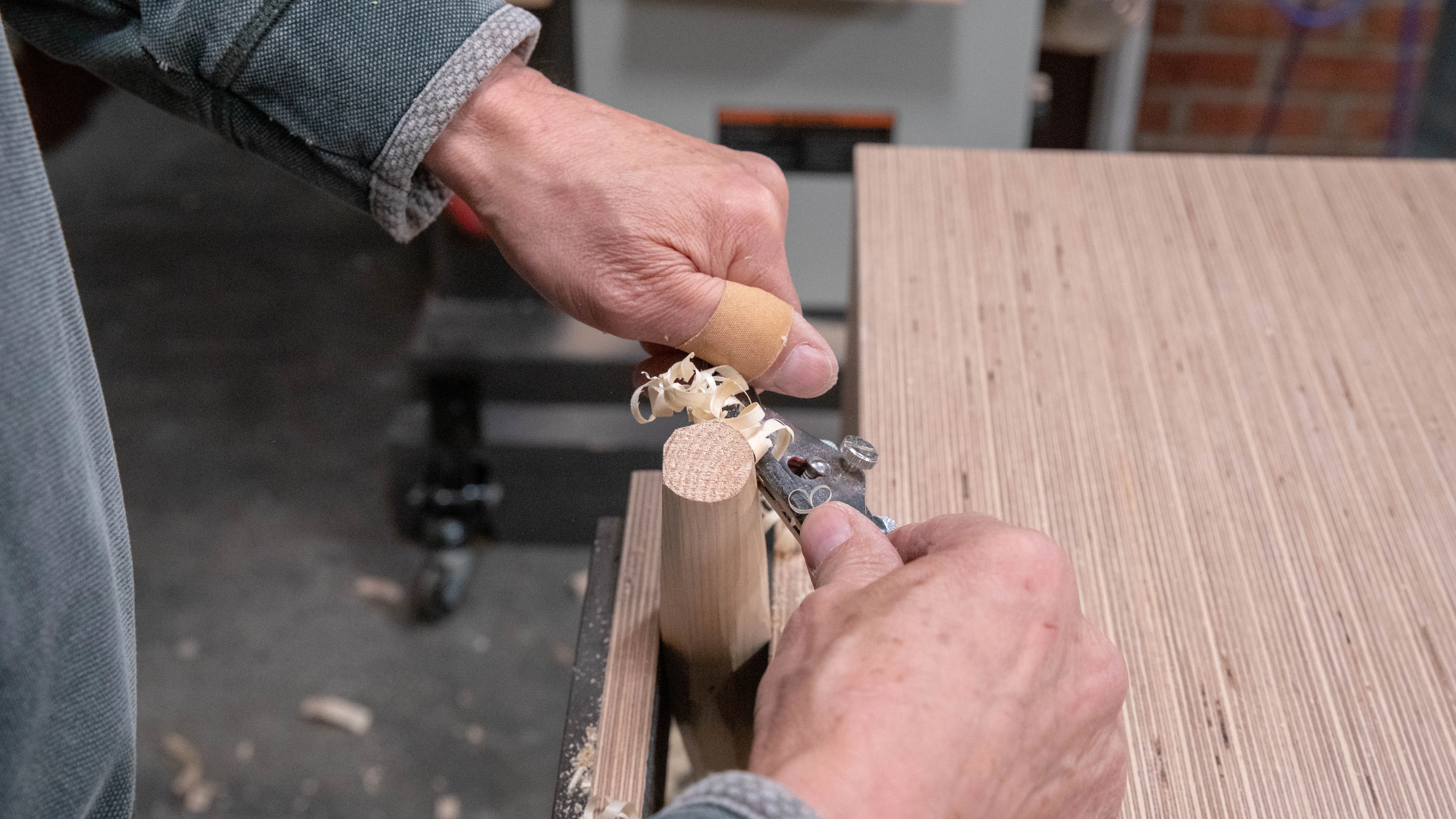 Further refine the bottom end with the spokeshave