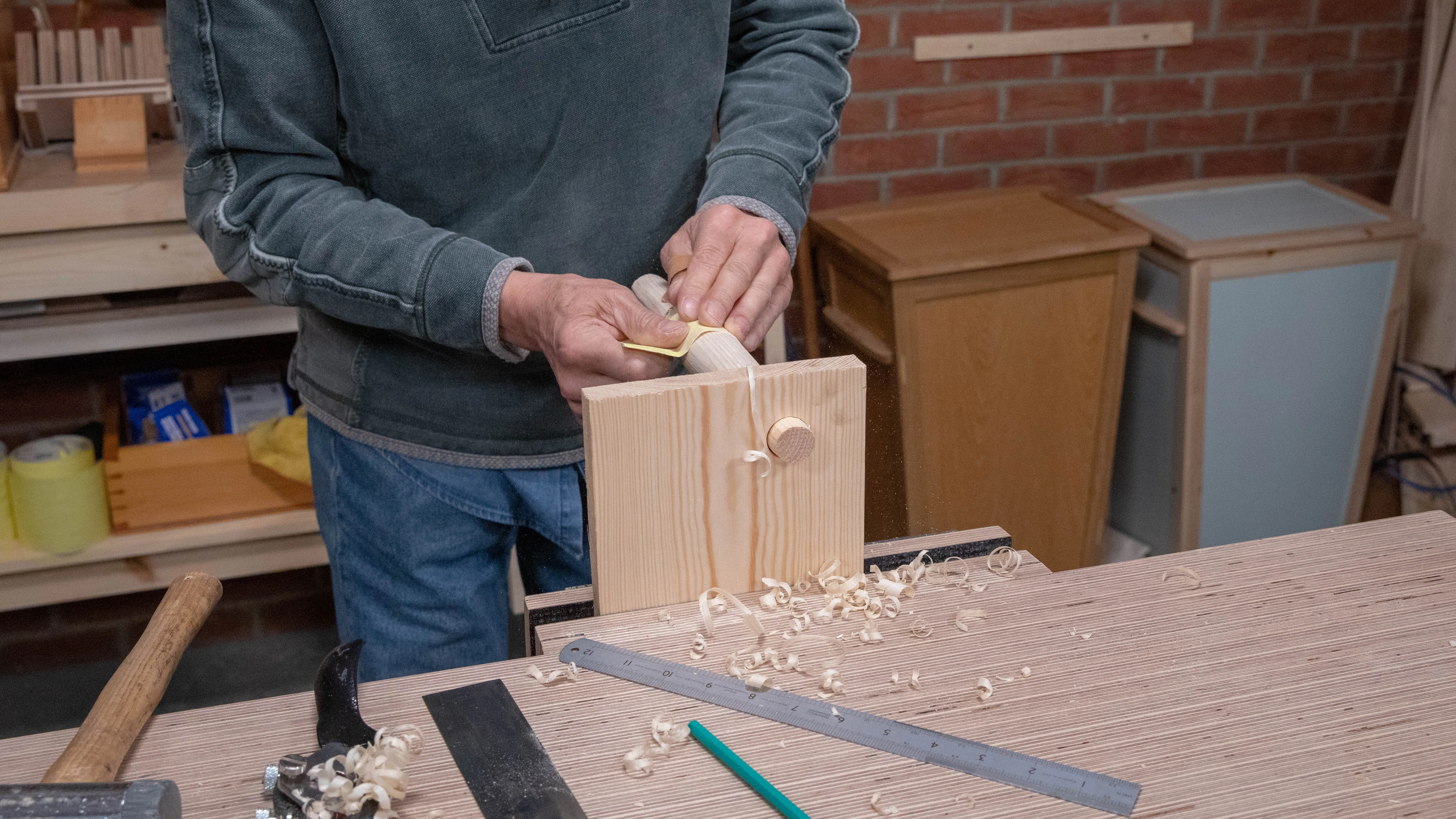 Give the leg a good sanding for a clean, continuous surface
