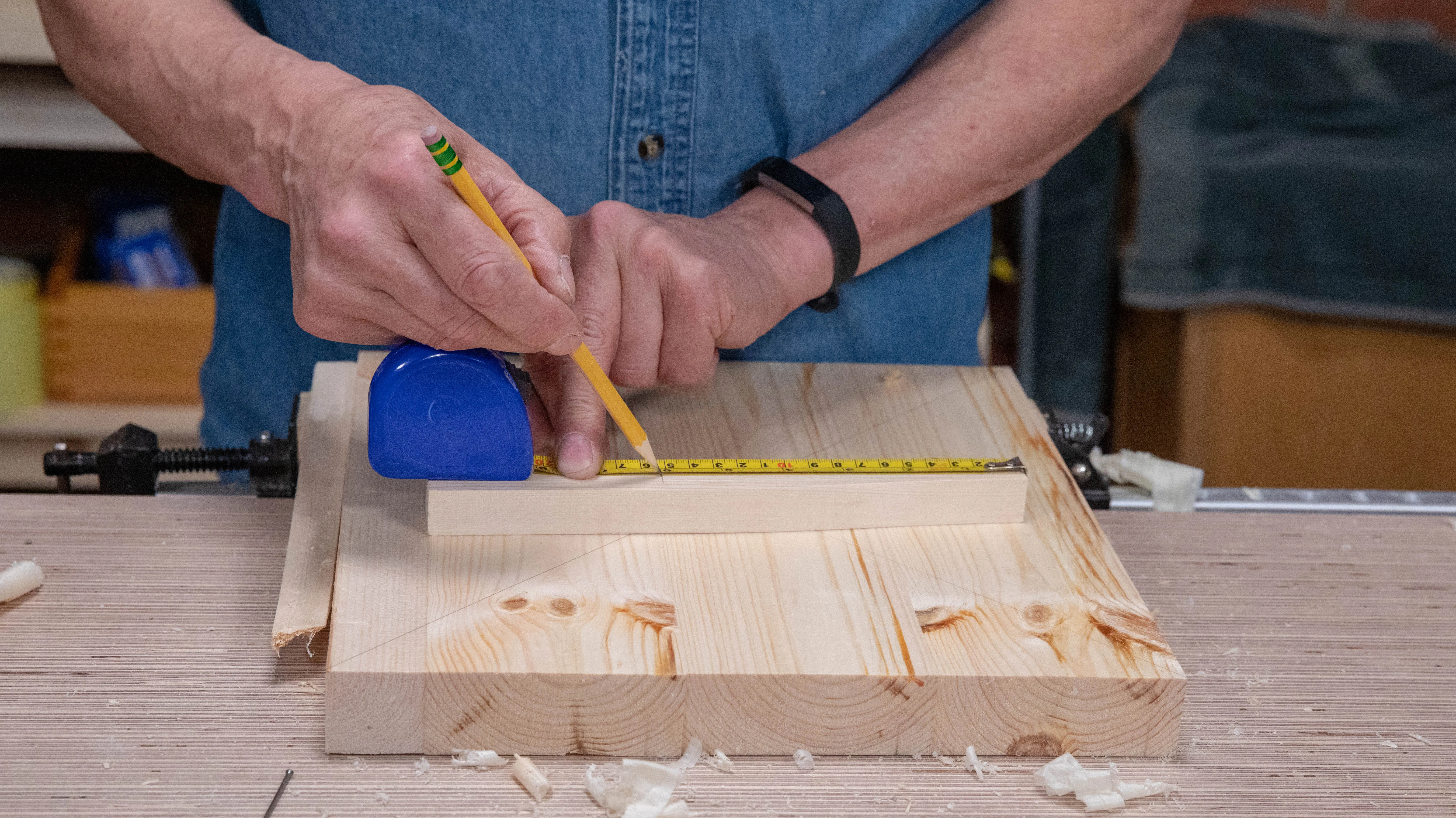 Measure 6" (152mm) from the end of your compass stick