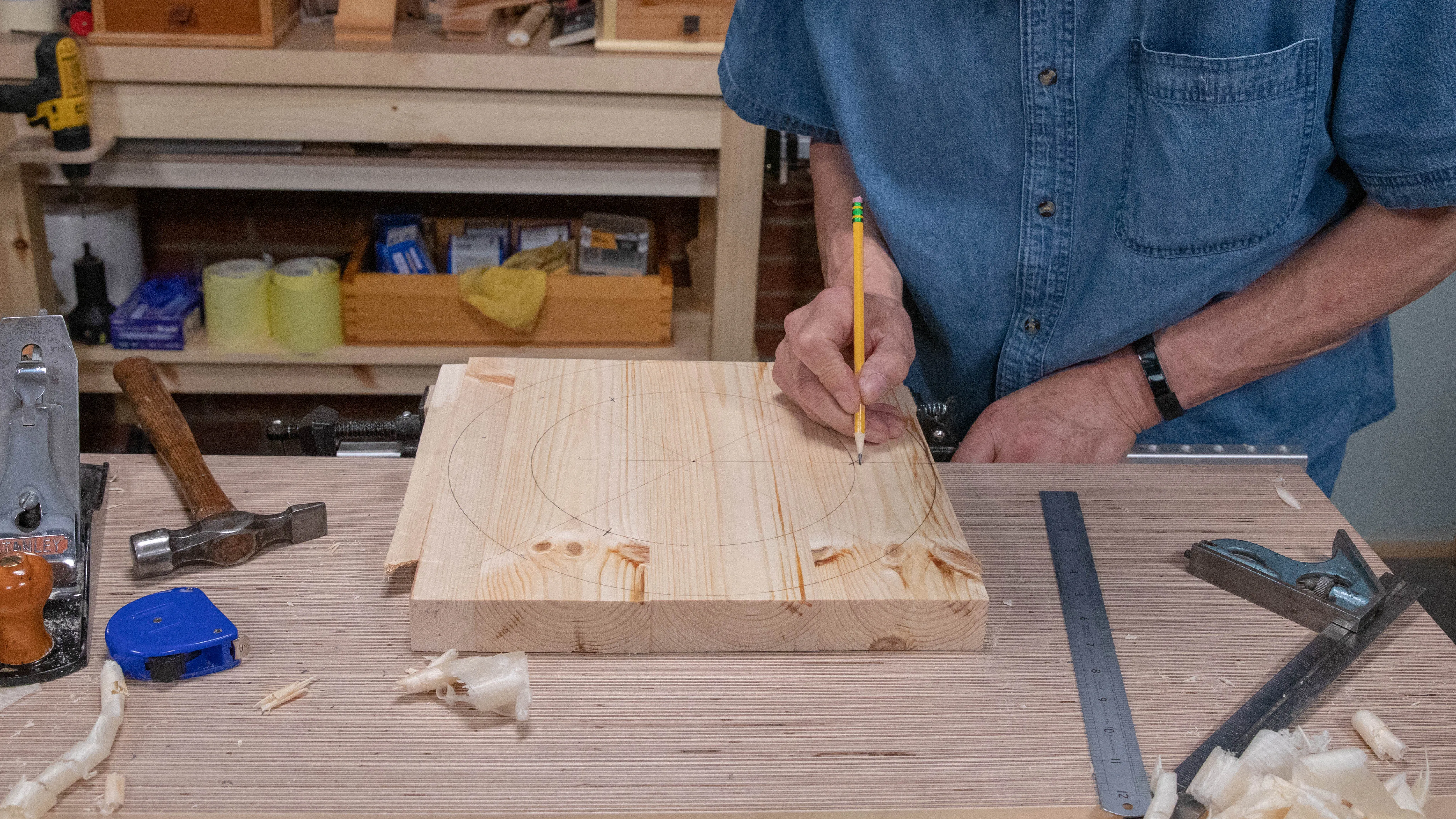 Mark the three positions clearly with an X