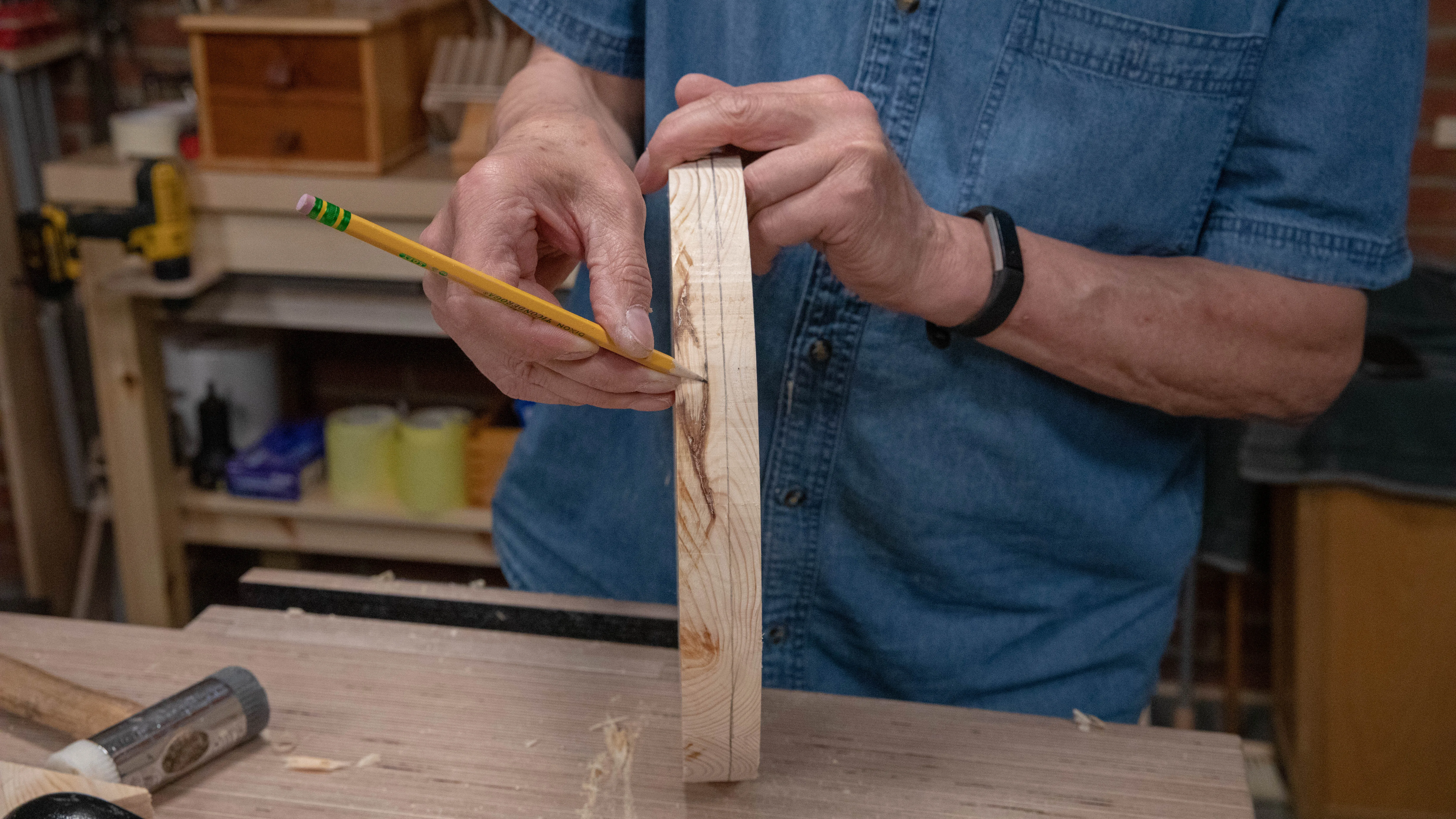 Mark this same distance from the top and bottom edges