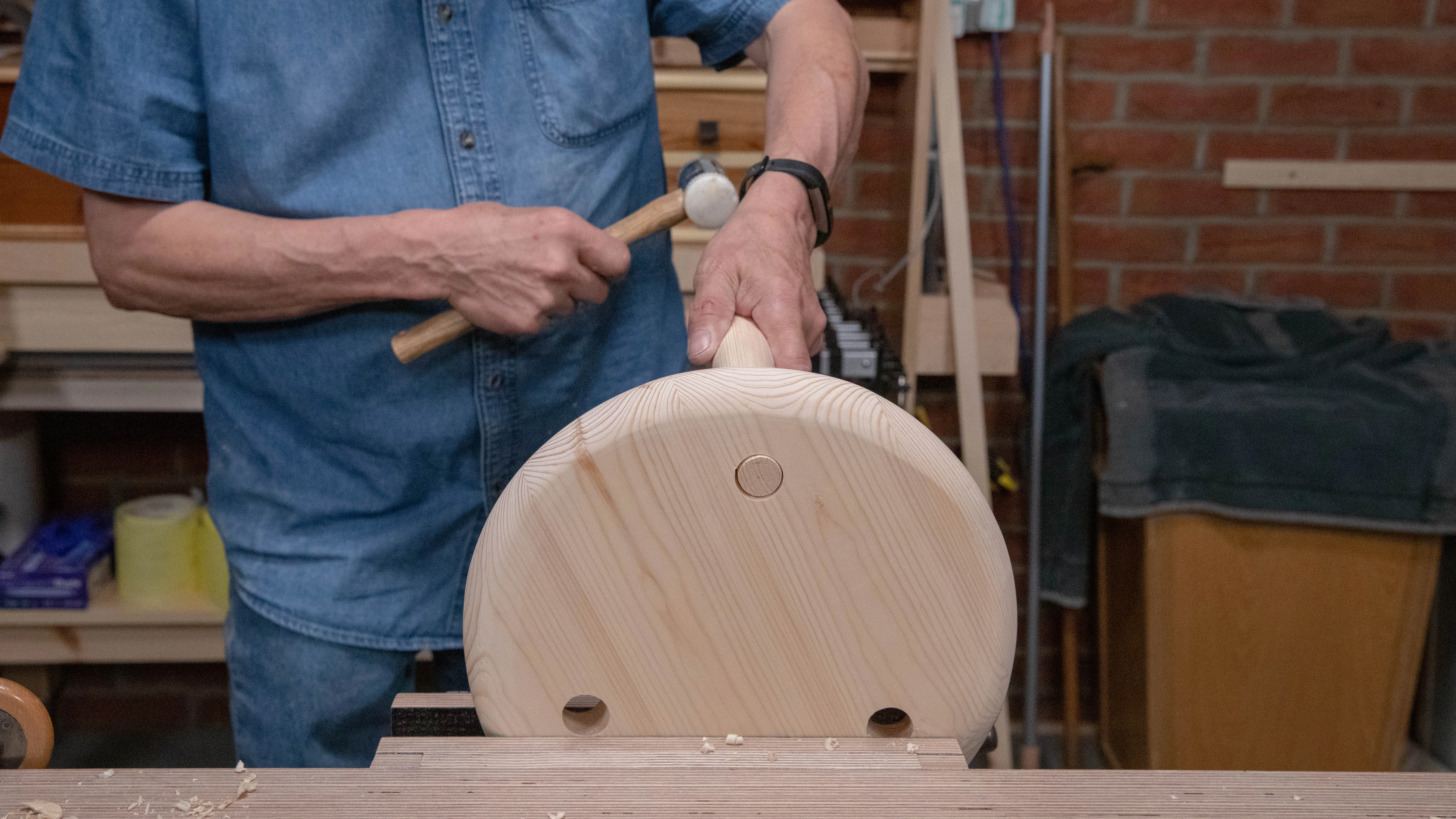 When you are happy with the orientation, use a chisel hammer to seat in fully