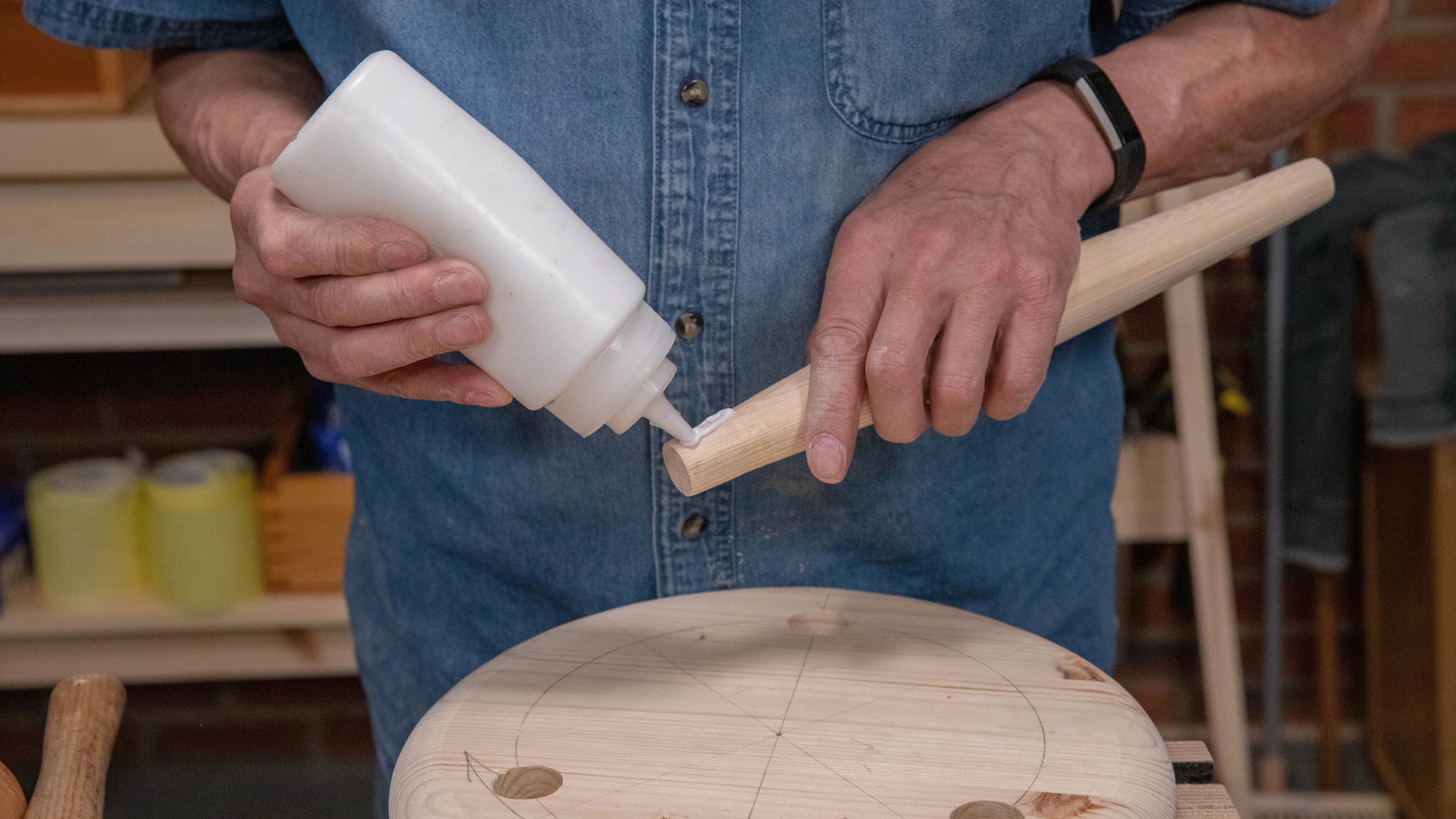 Apply some glue to the end of the leg and spread evenly