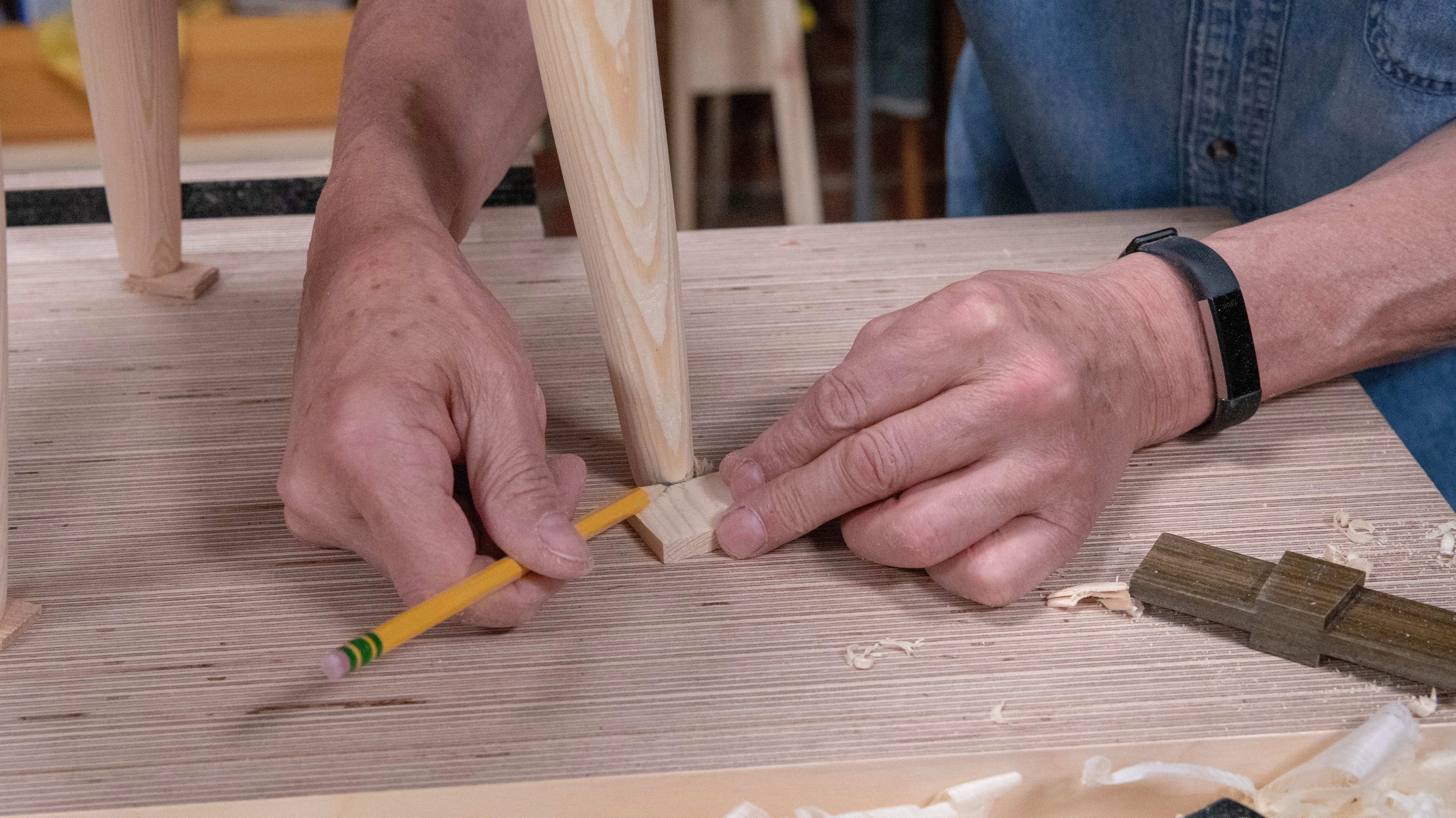 Trace around it onto the longer leg(s)