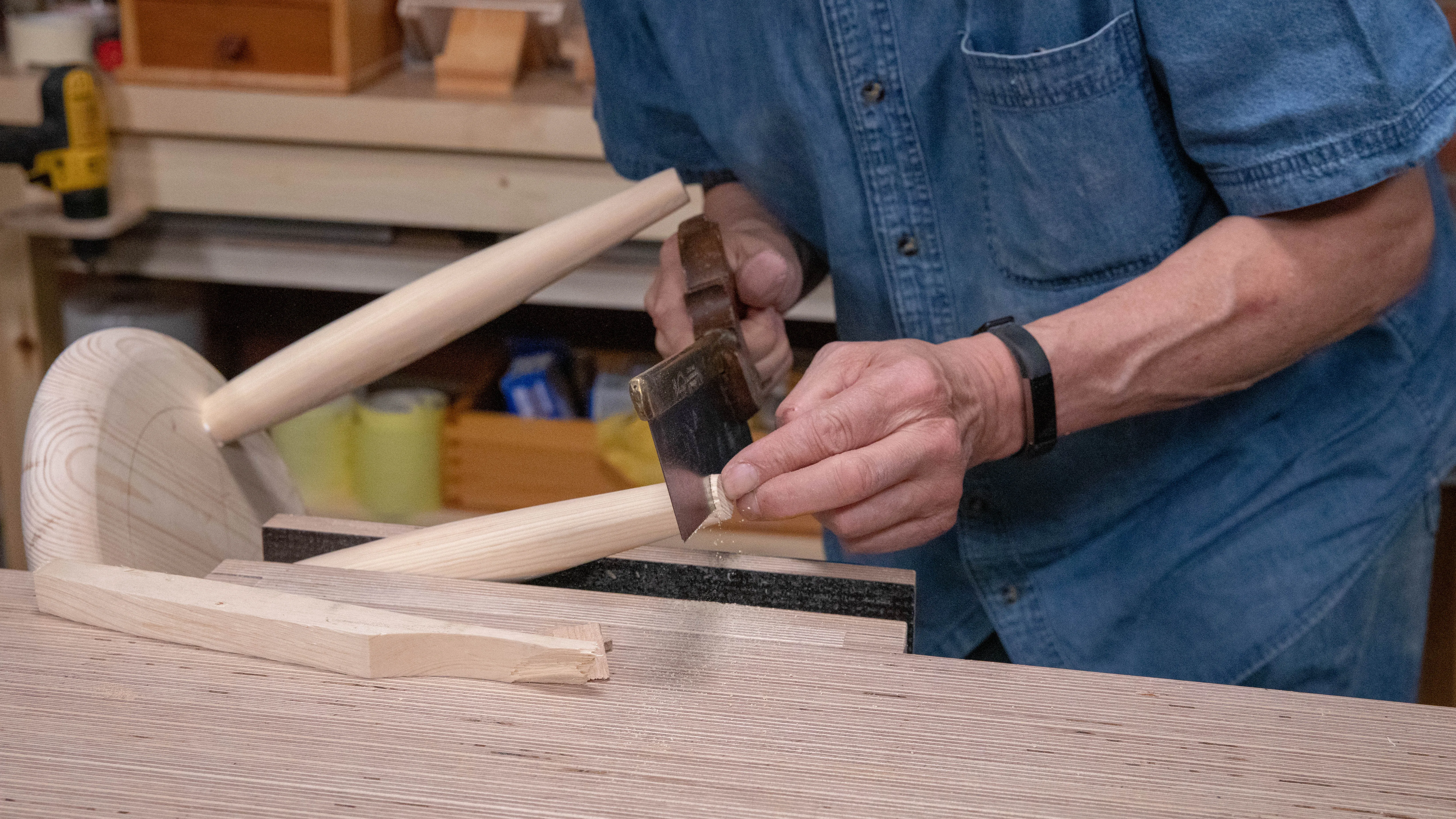 Saw down the end of the leg carefully