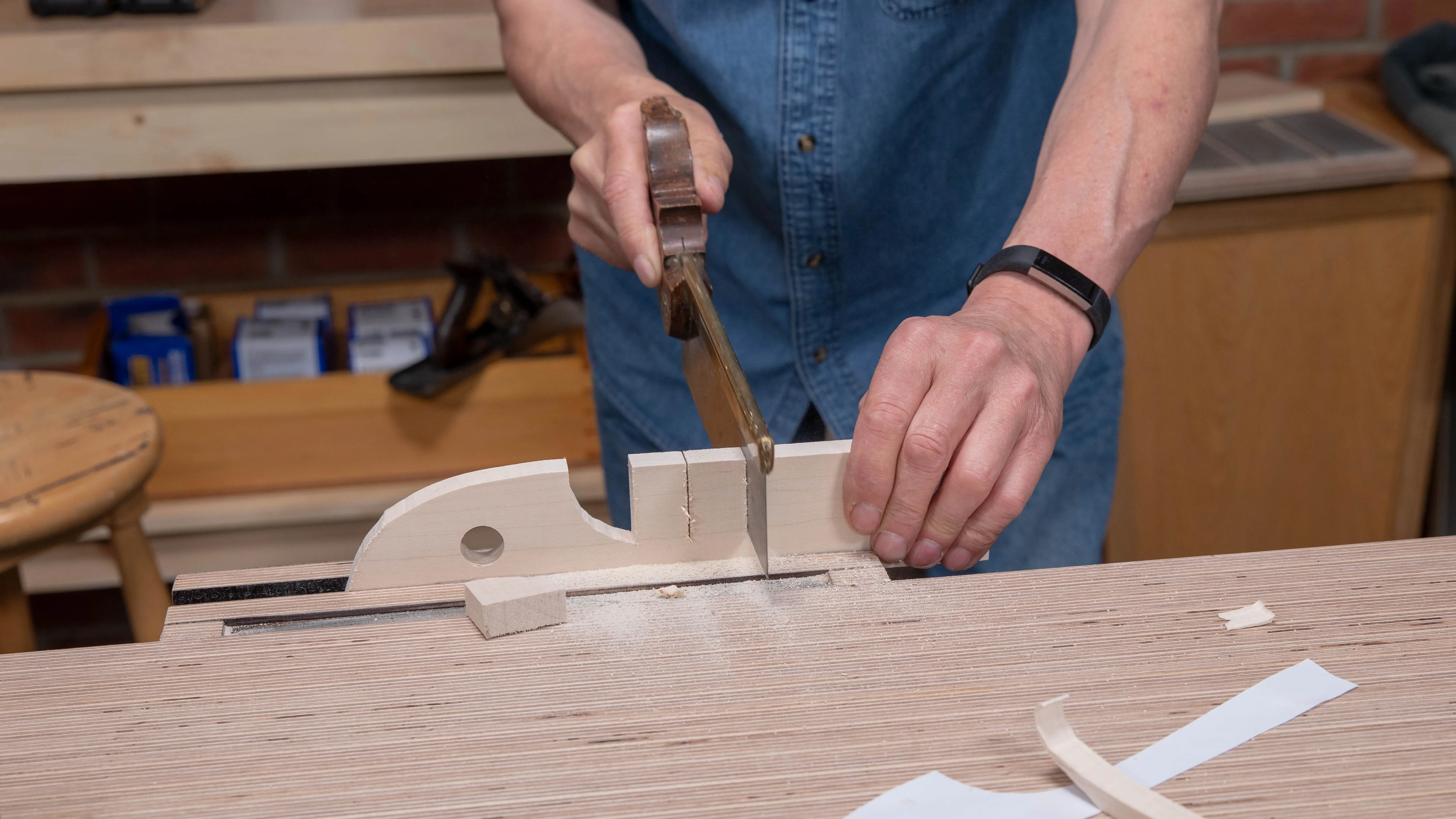 1 ¼” to 1 ½” apart should be enough between the stop cuts