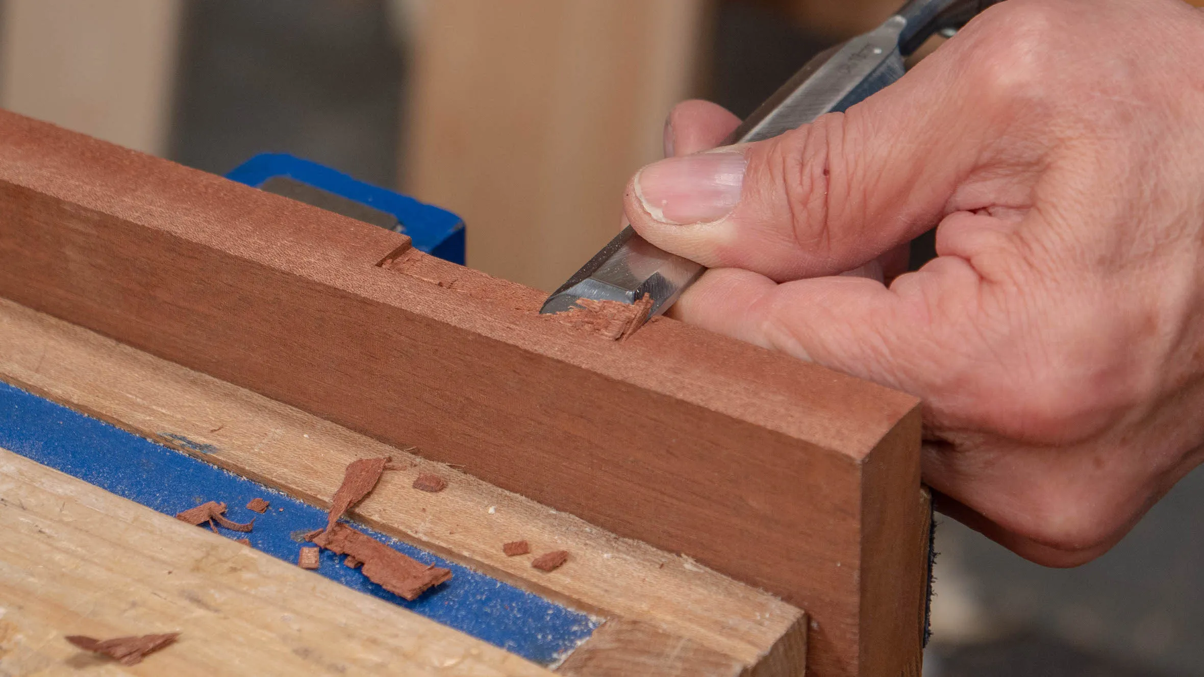 Pare cut away any waste material in the corners