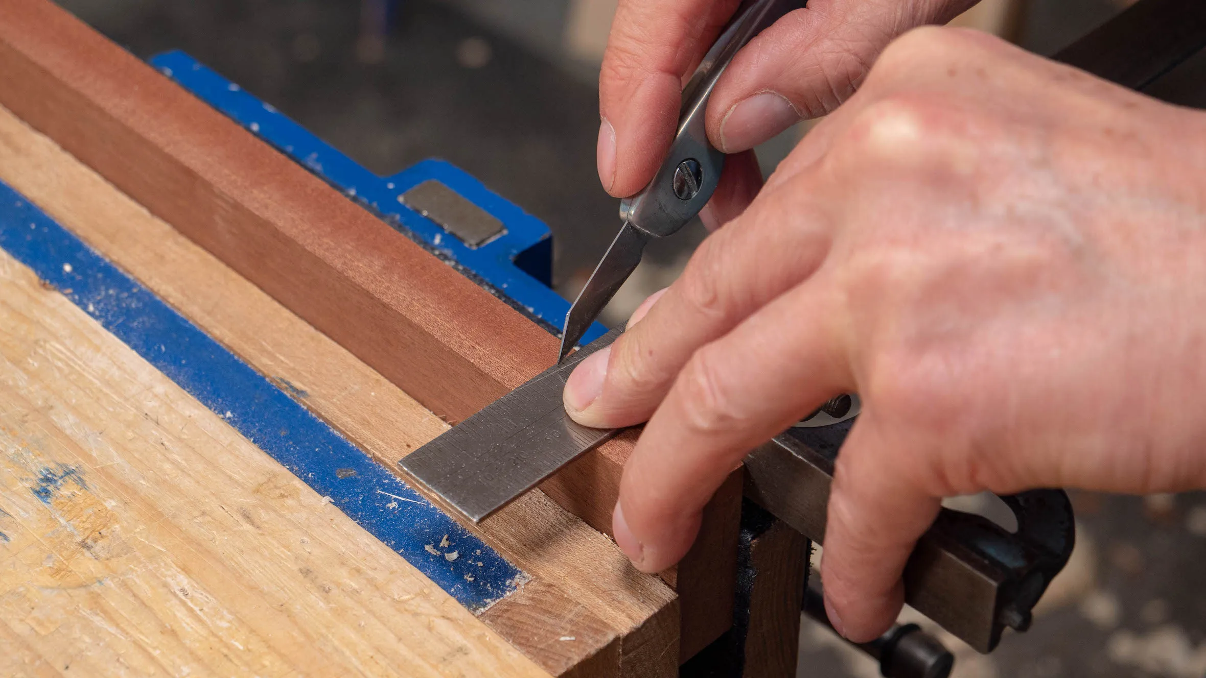 Go over each knife wall with a heavier pass using a square
