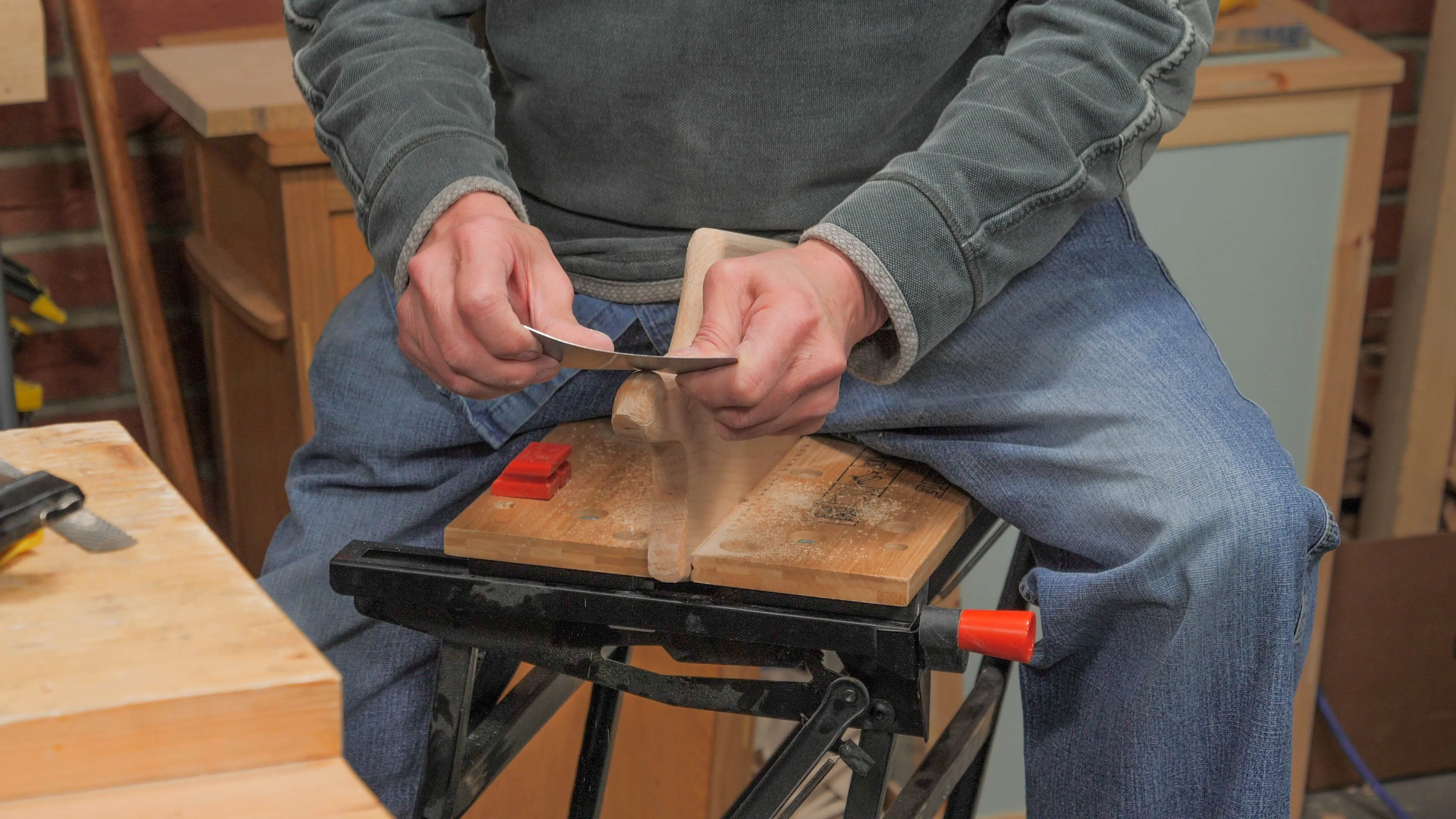 The scraper will remove any rough marks from the rasp