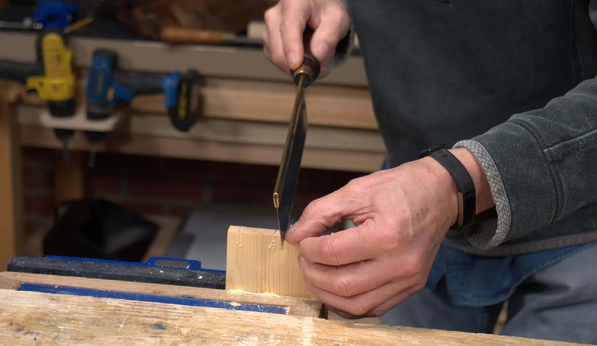 Saw down the sides of the tails