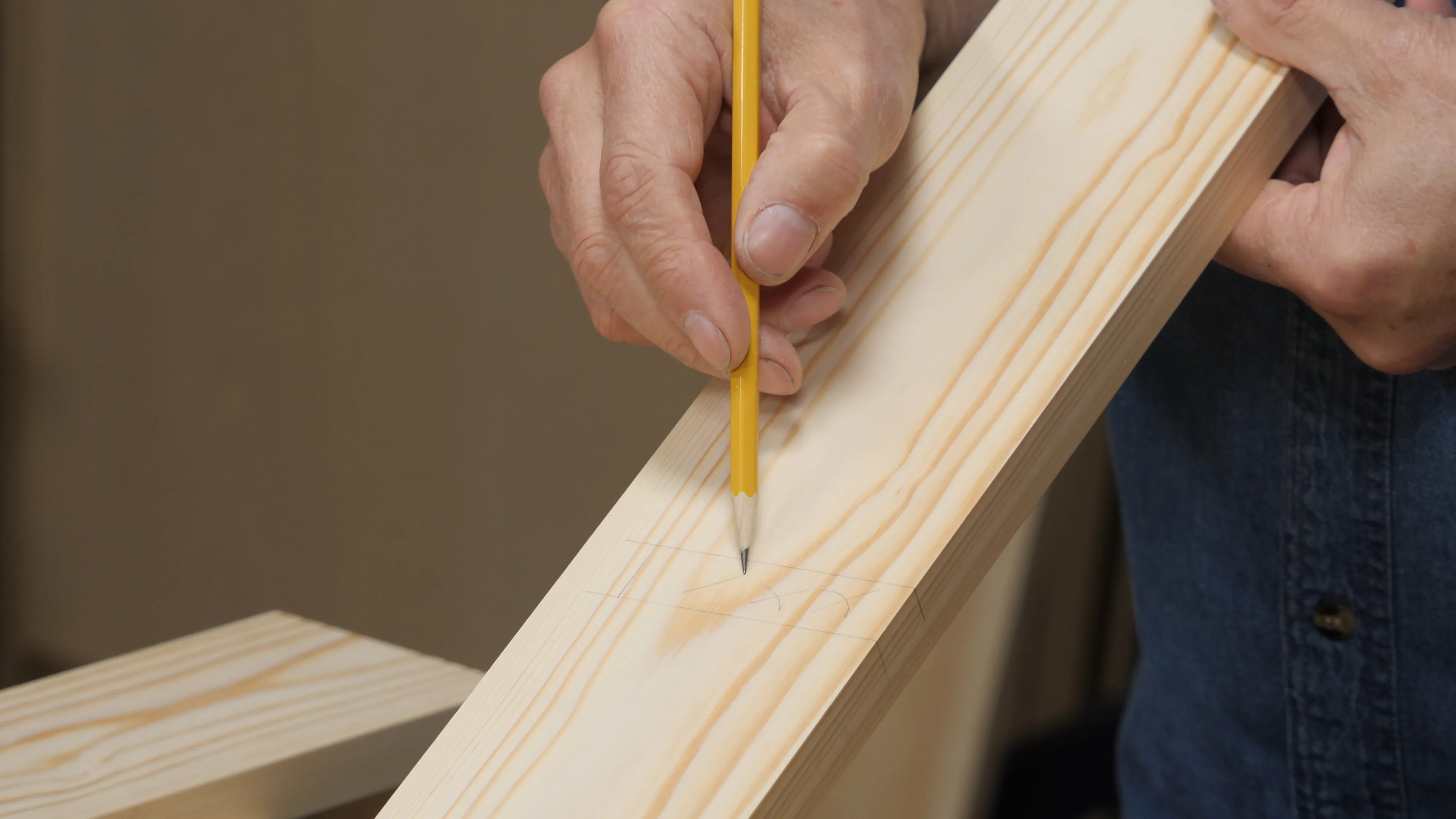 Mark the area to take out with a pencil