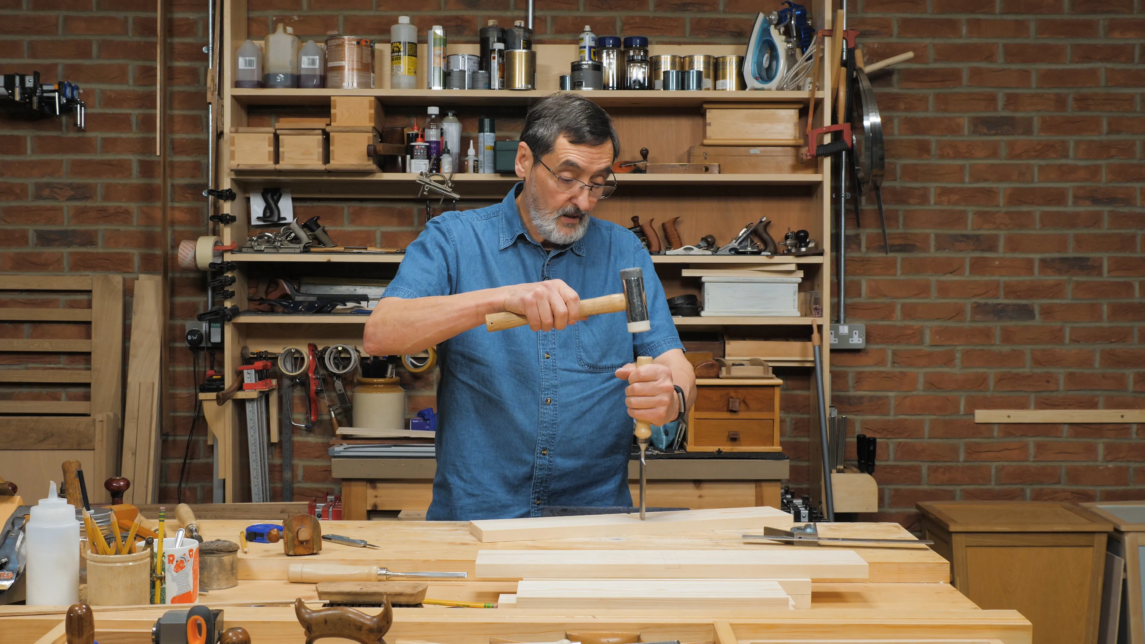 Begin to chop vertically in even rows