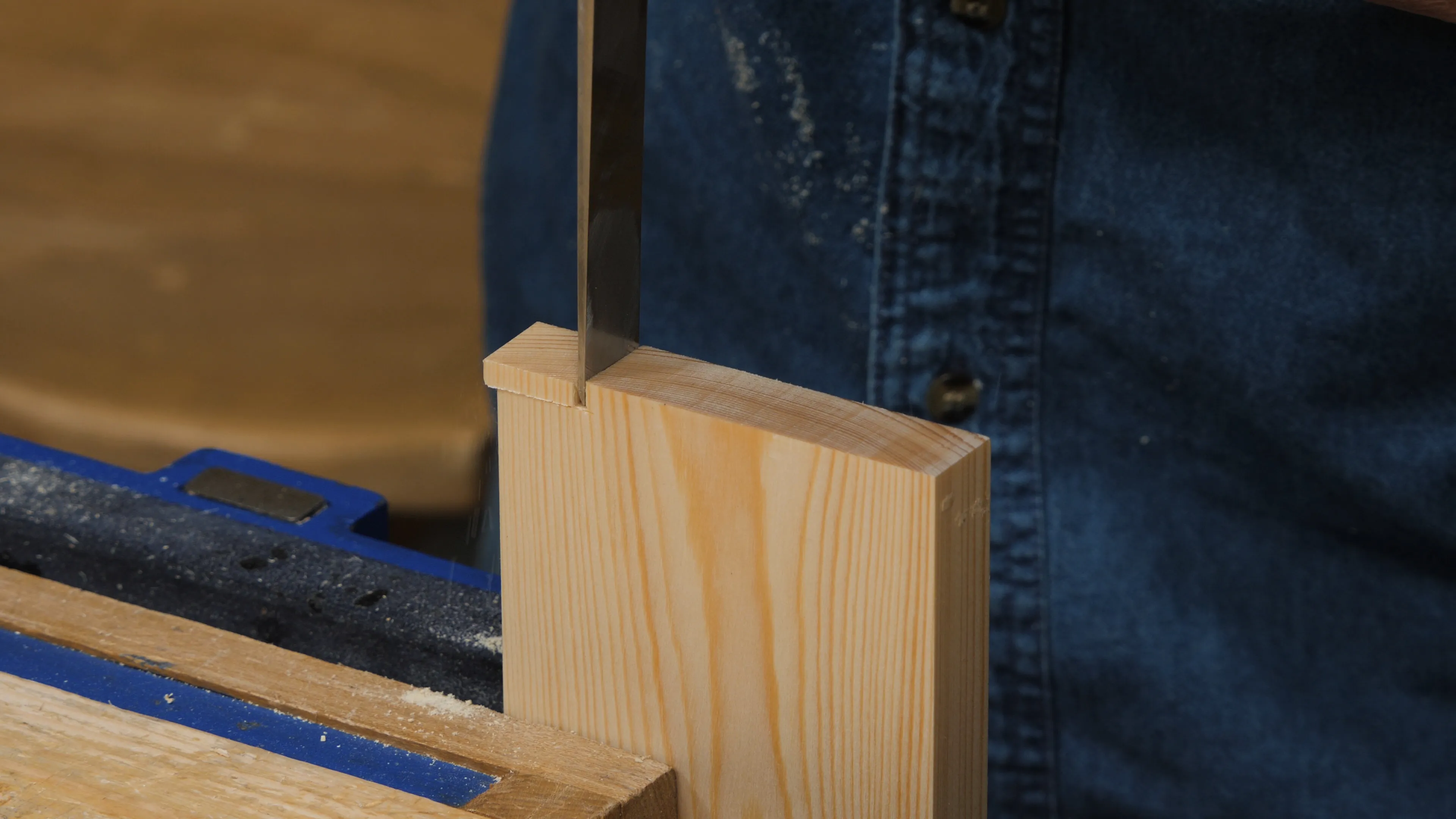 … or chop with a wide chisel