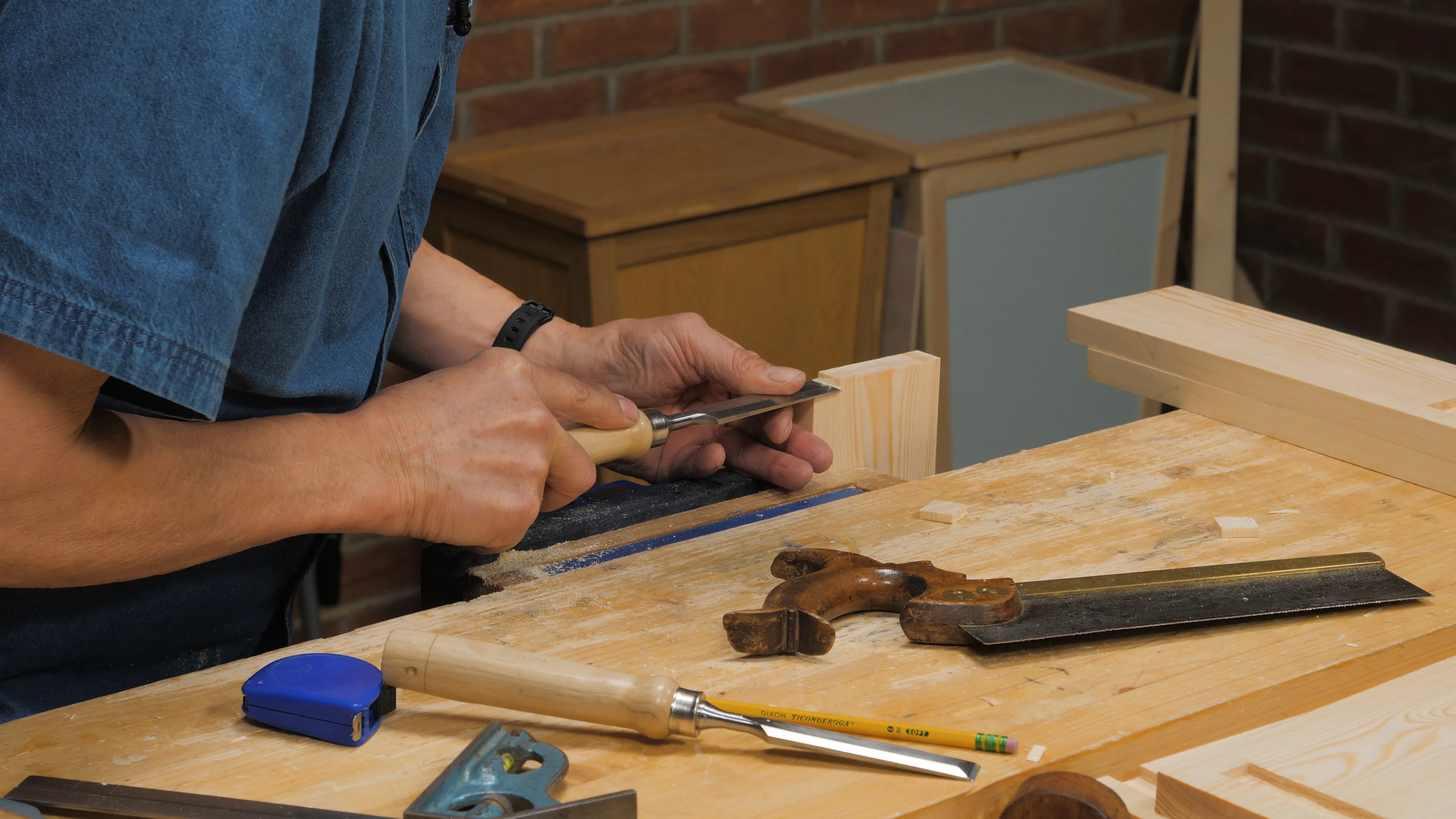 Choke up on your chisel for increased control