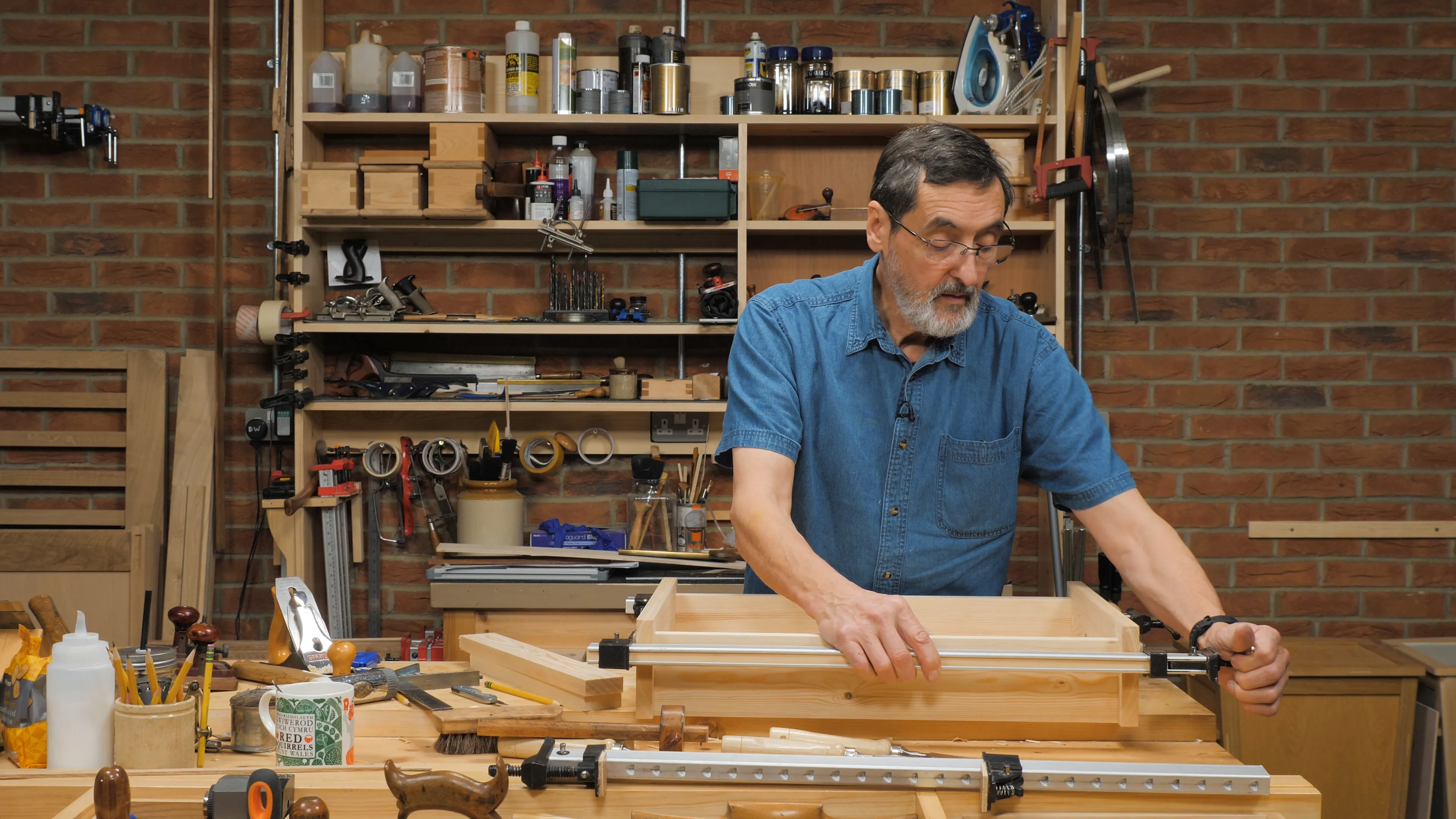 Apply a couple of clamps from top to bottom to seat the joints