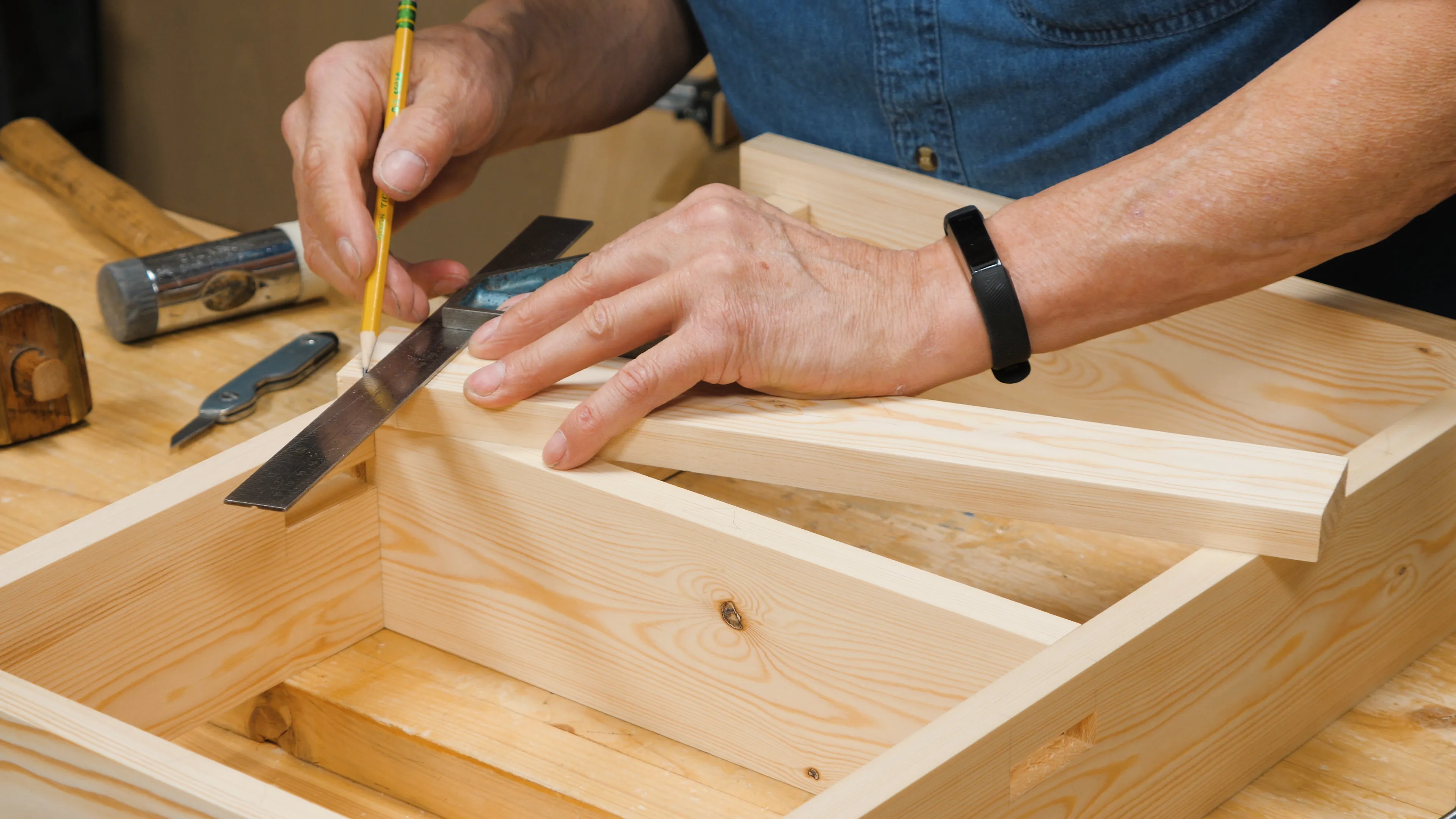 Square this line with a pencil