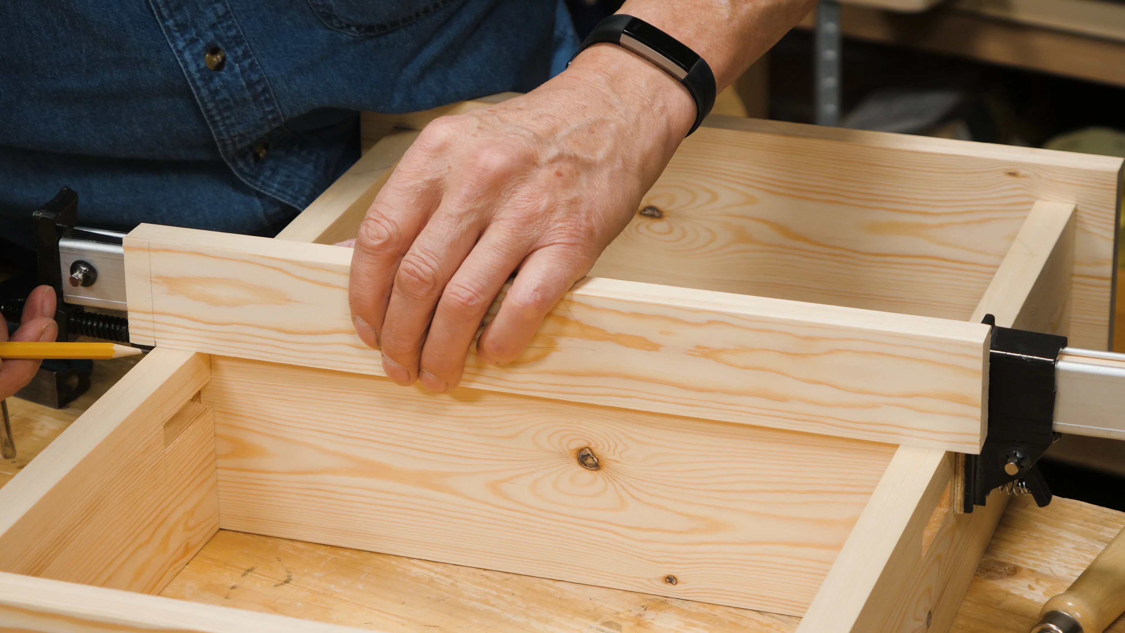 Align your 1/2" line with an outside face of the shelf side