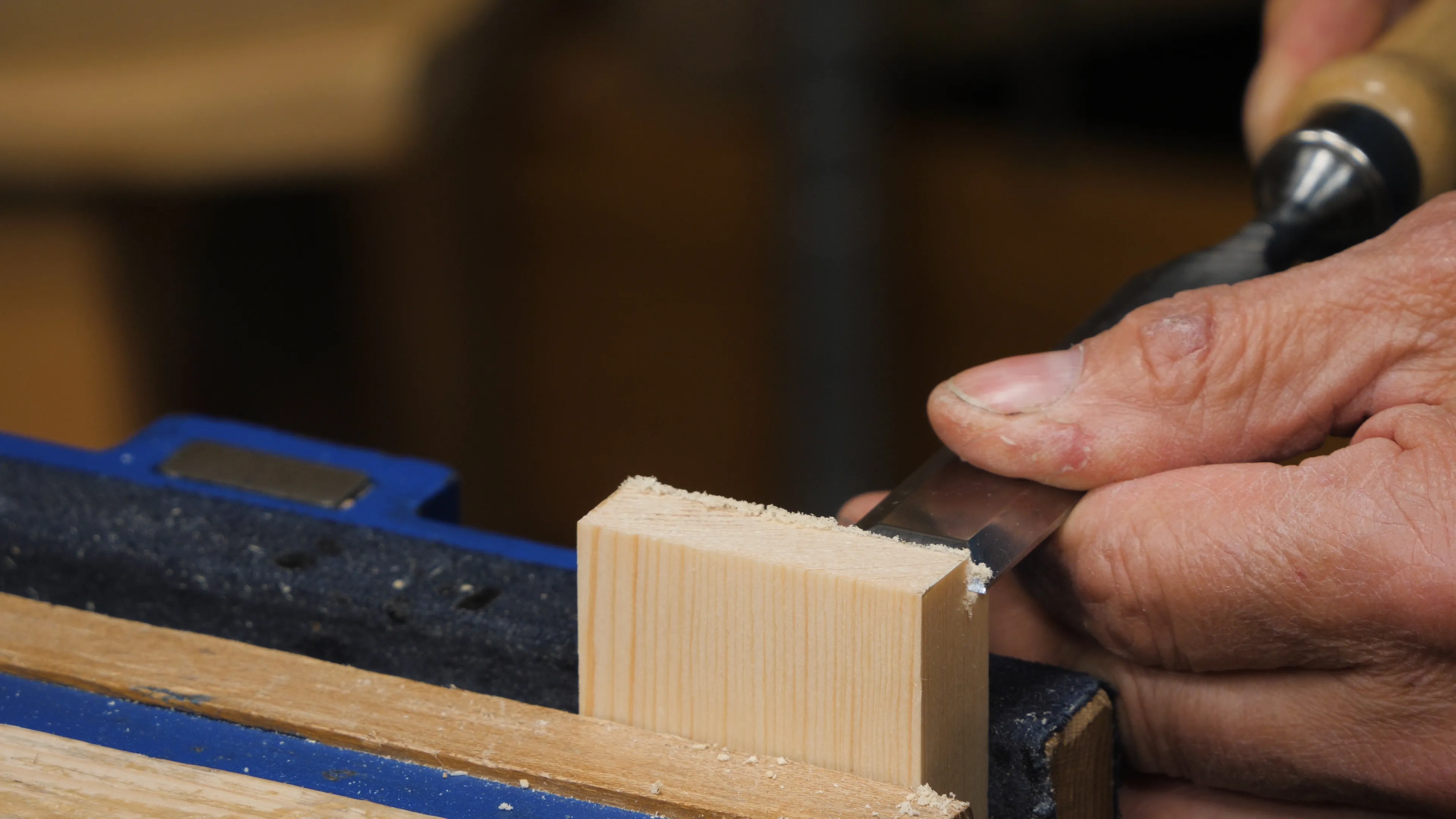 Clean up the shoulders with a sharp chisel
