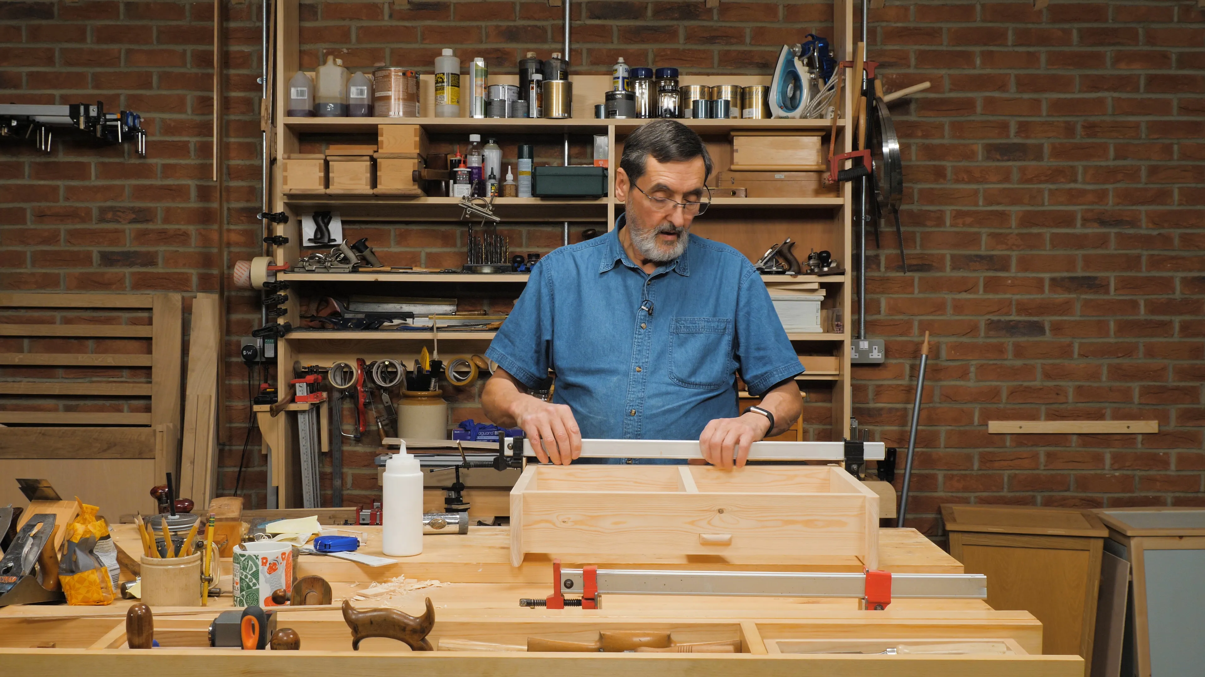 Apply some clamps from top to bottom