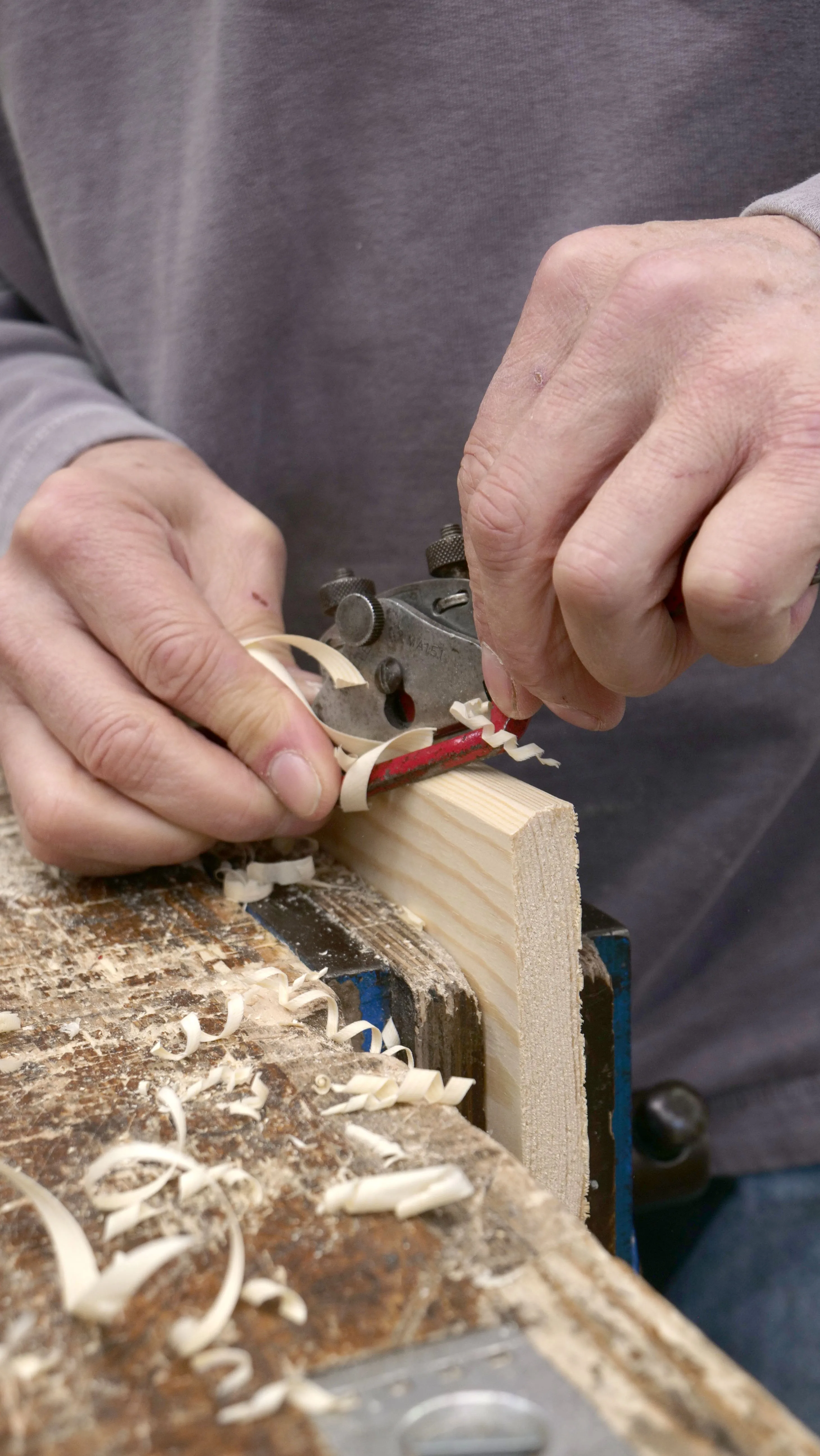 The spokeshave can easily be used to remove the waste material from an edge