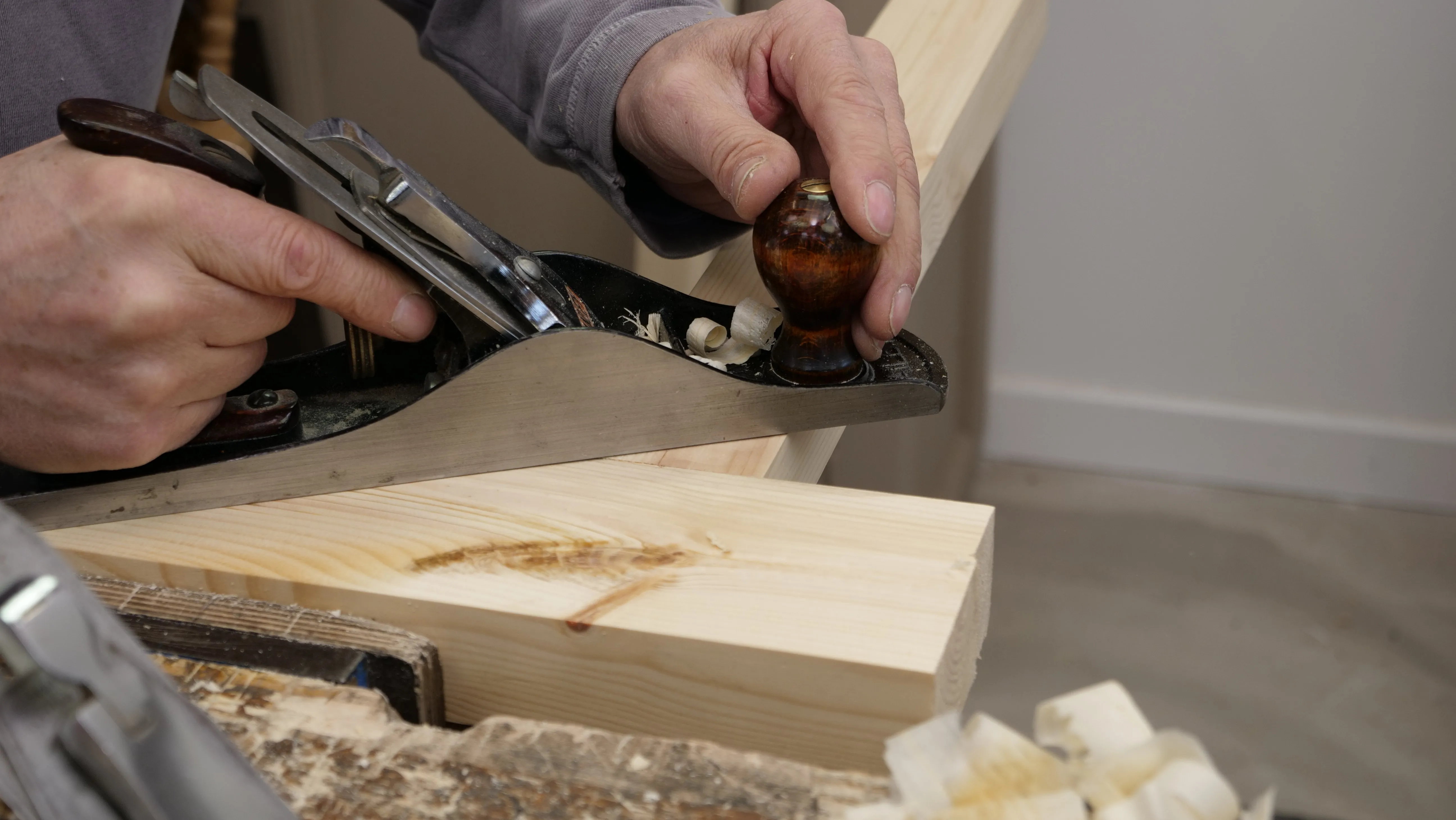 The plane can be used to level out any protruding material to ensure the joint surfaces are flush