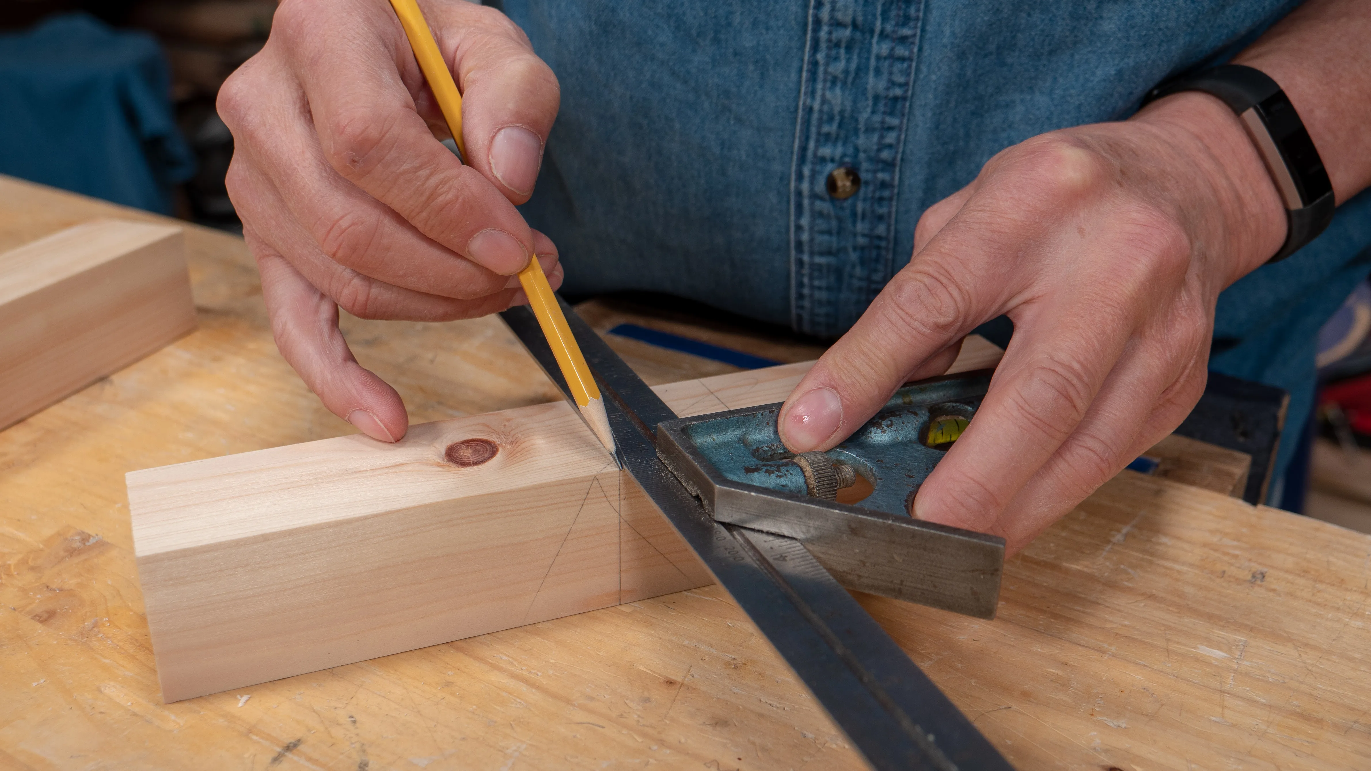 Square these lines over to the opposite face