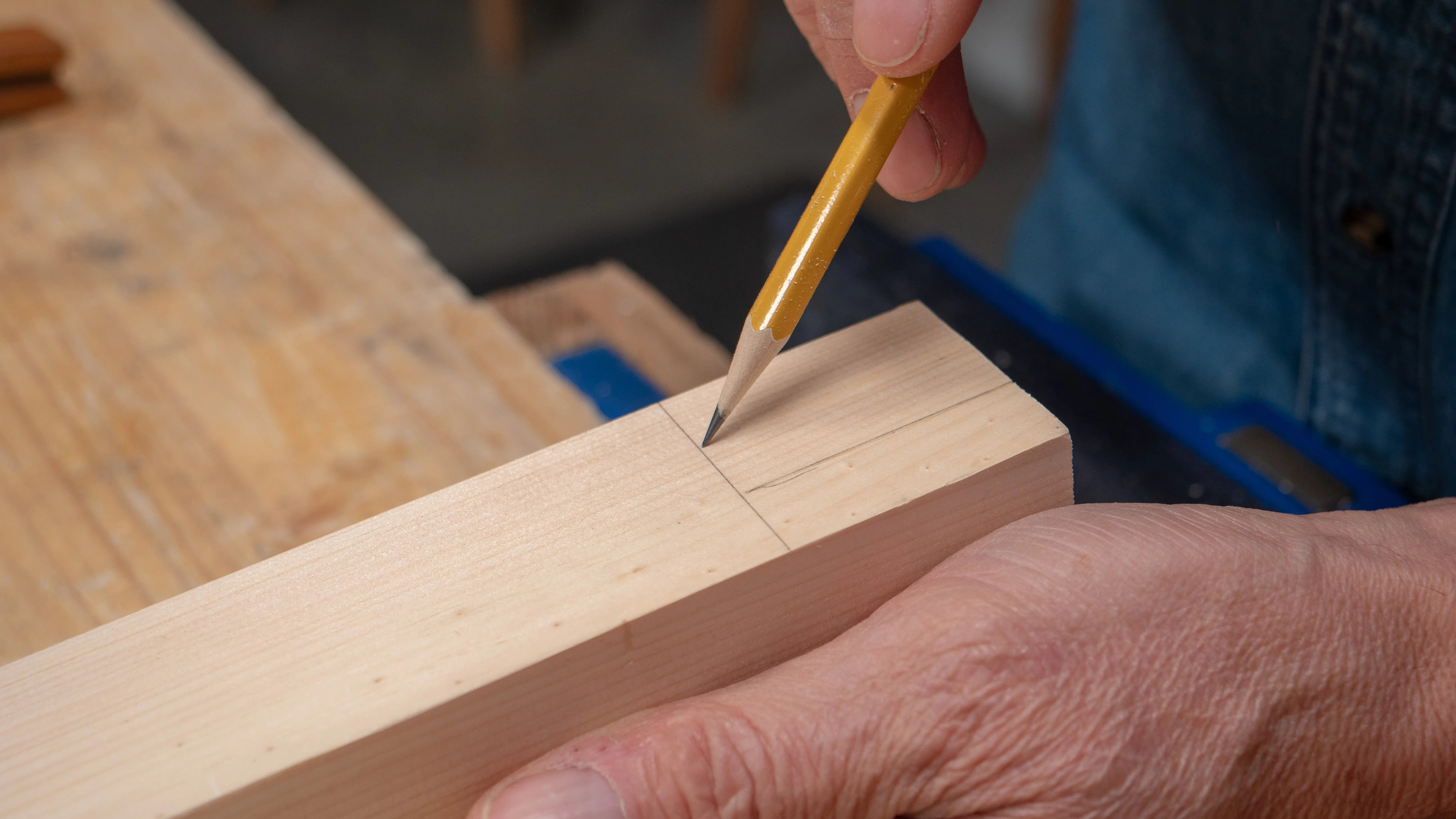 If necessary, go over the gauge lines with a sharp, pointed pencil for better visibility