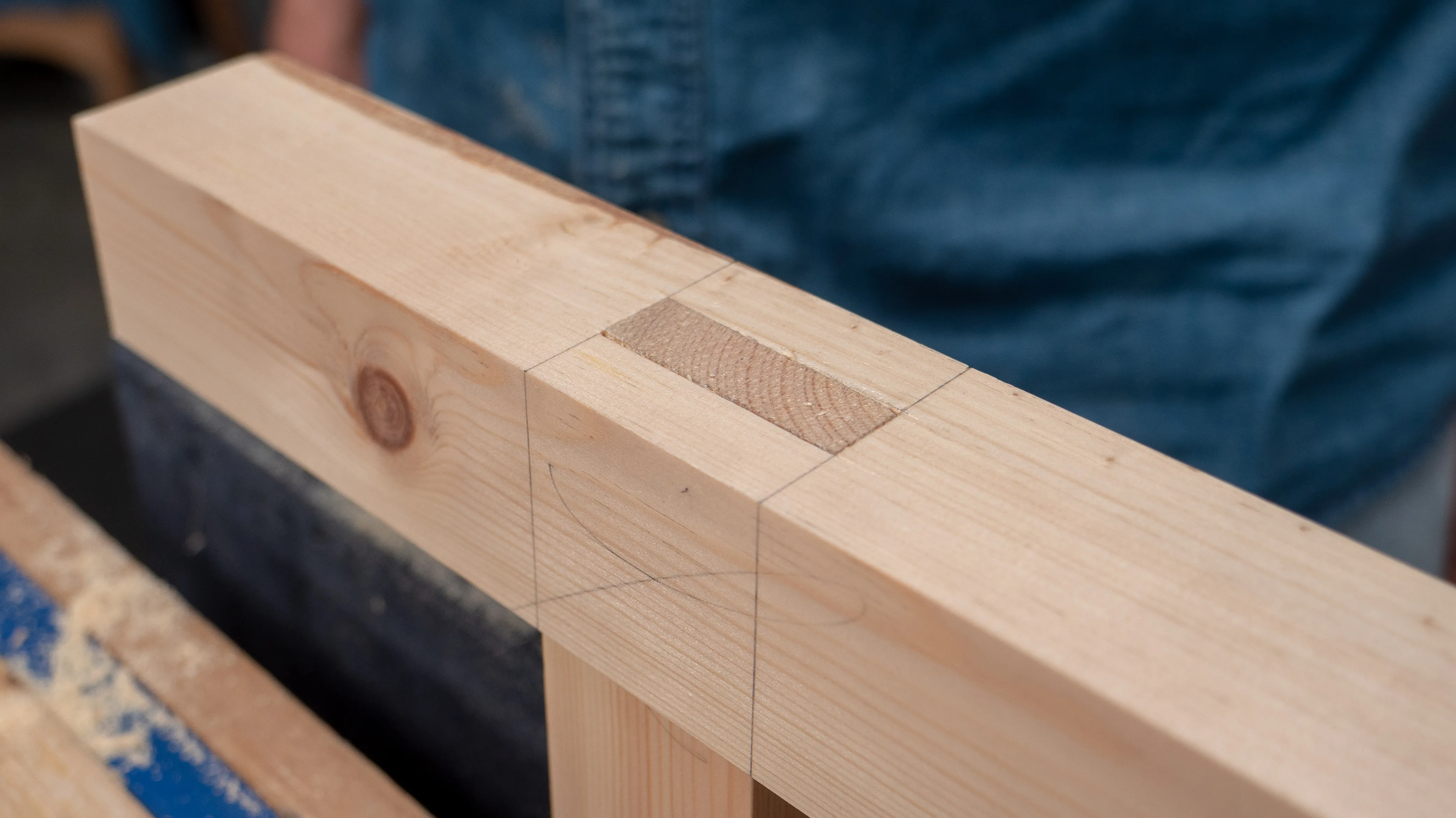 Check to see if the tenon is protruding. If so, you can use a plane.