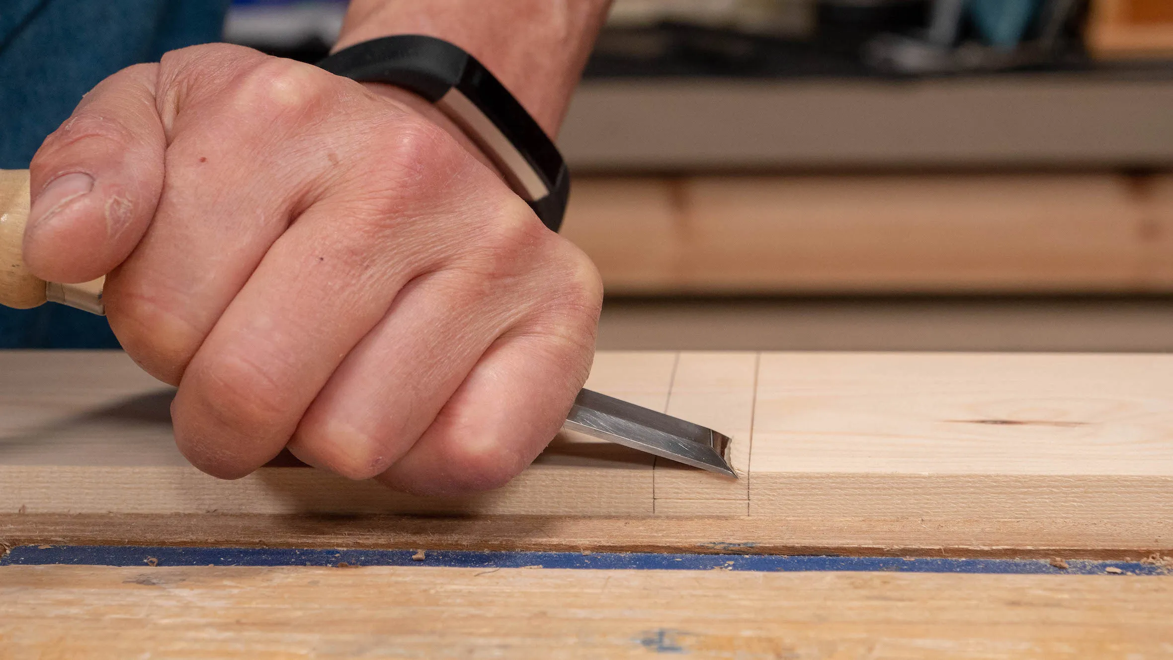 Avoid digging in too far into the wood as this could split the good wood