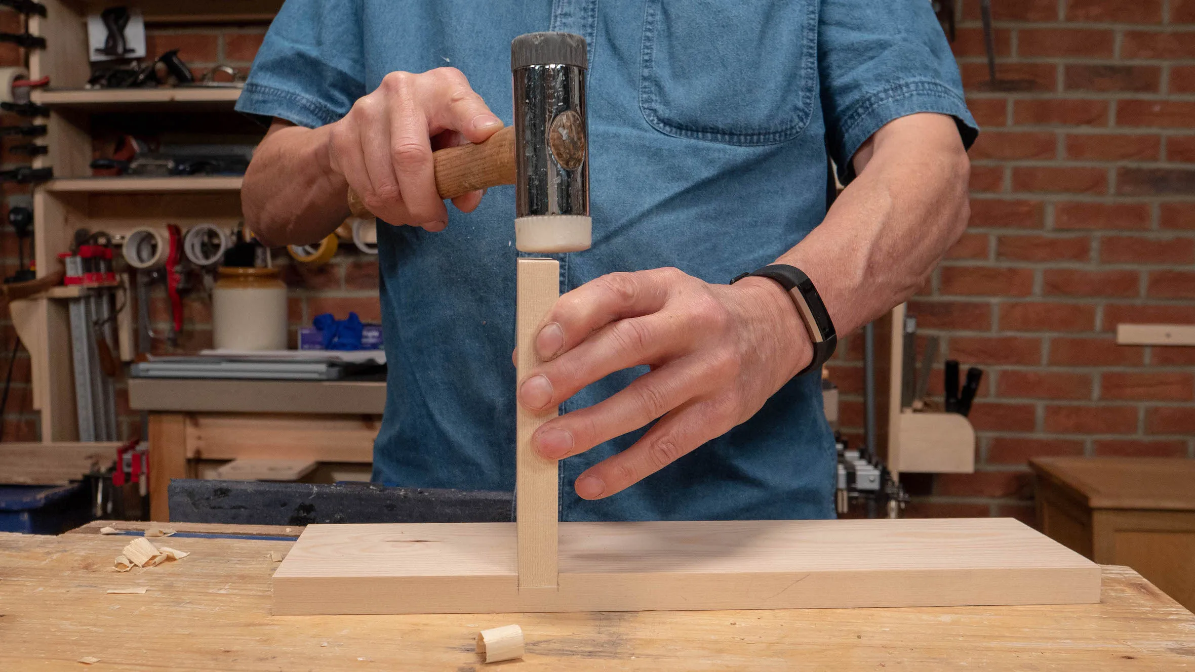 Tap in with a chisel hammer until it bottoms out