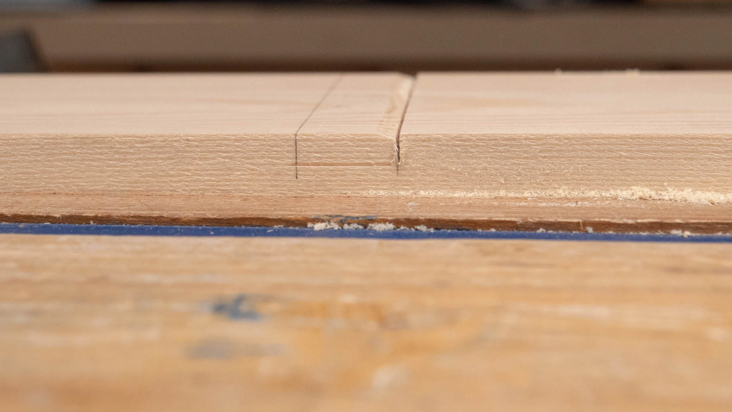 Do not cut beyond the gauge line