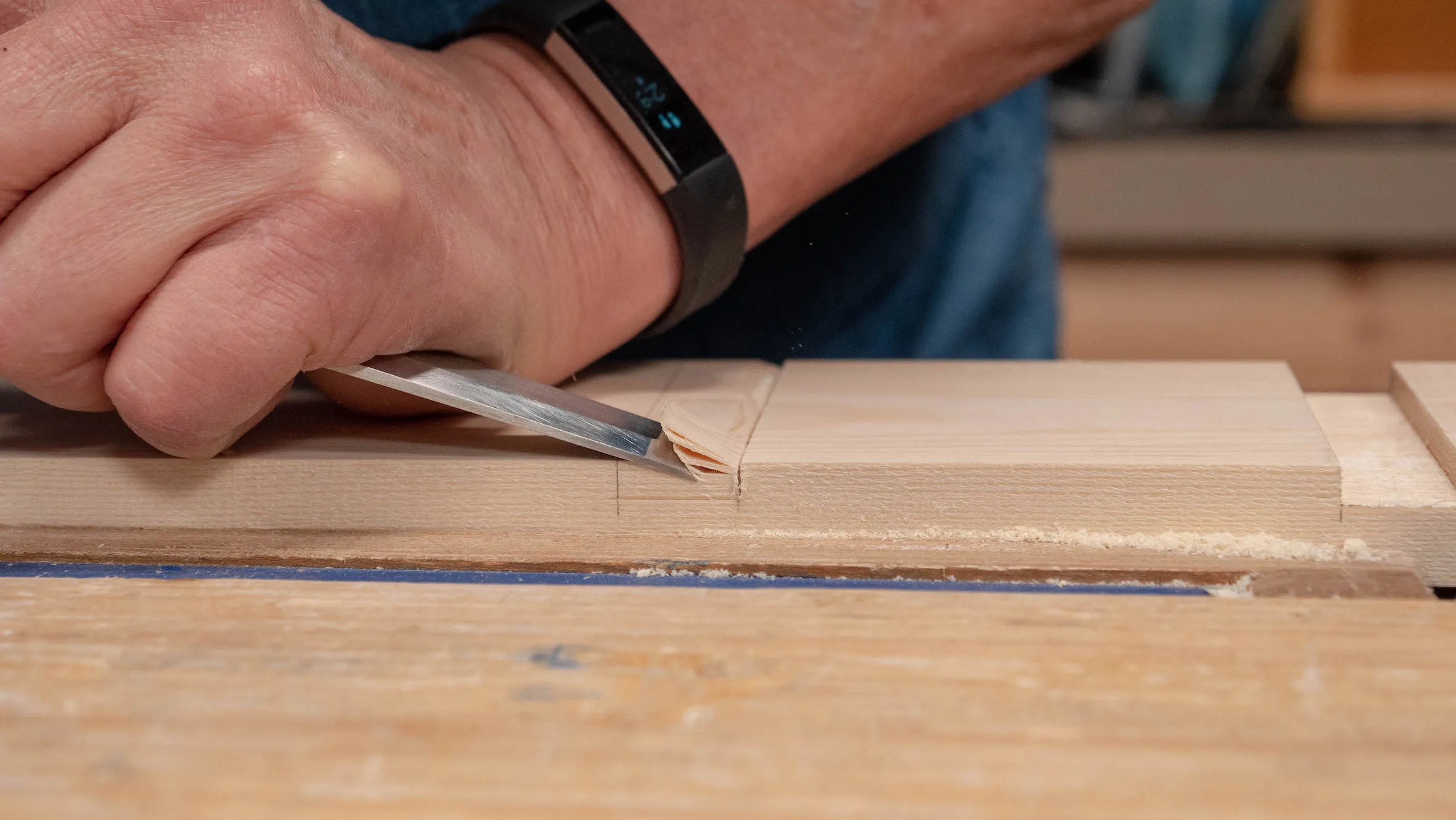 Pare cut to depth. This is necessary for the next step.