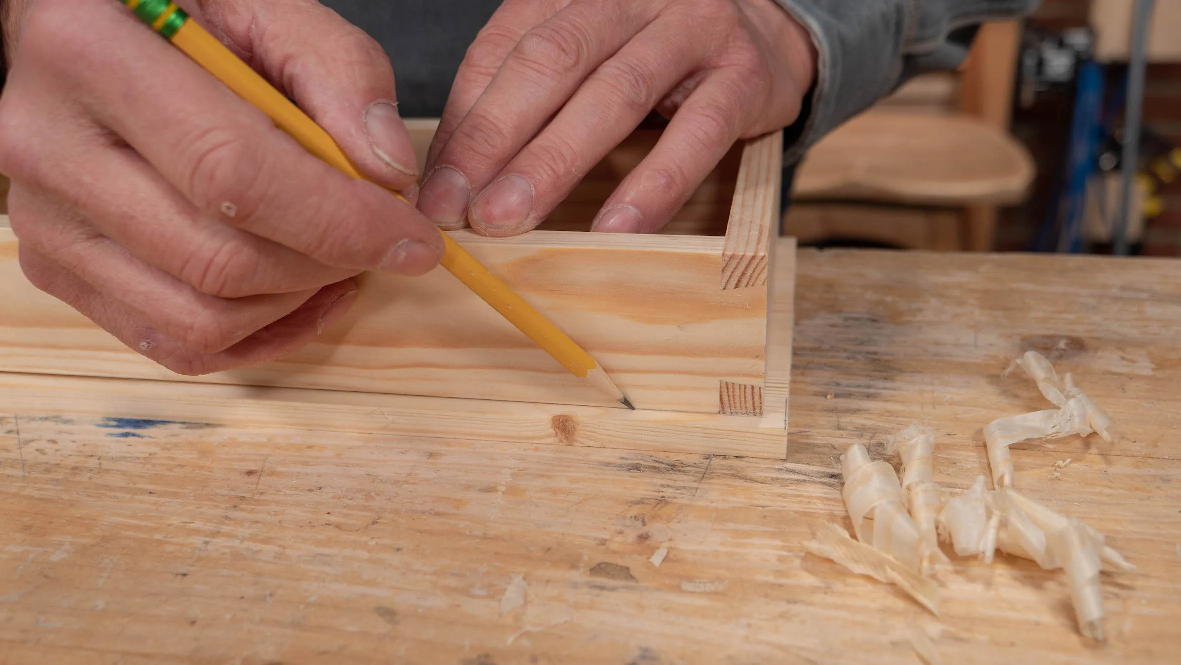 Trace around the box with a pencil