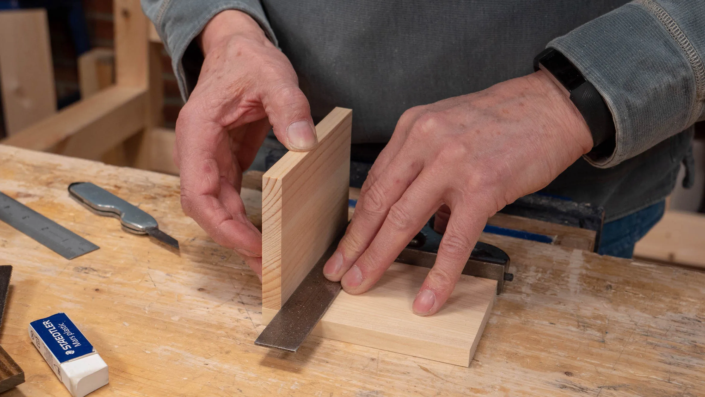 Register your square to ensure both parts are perpendicular