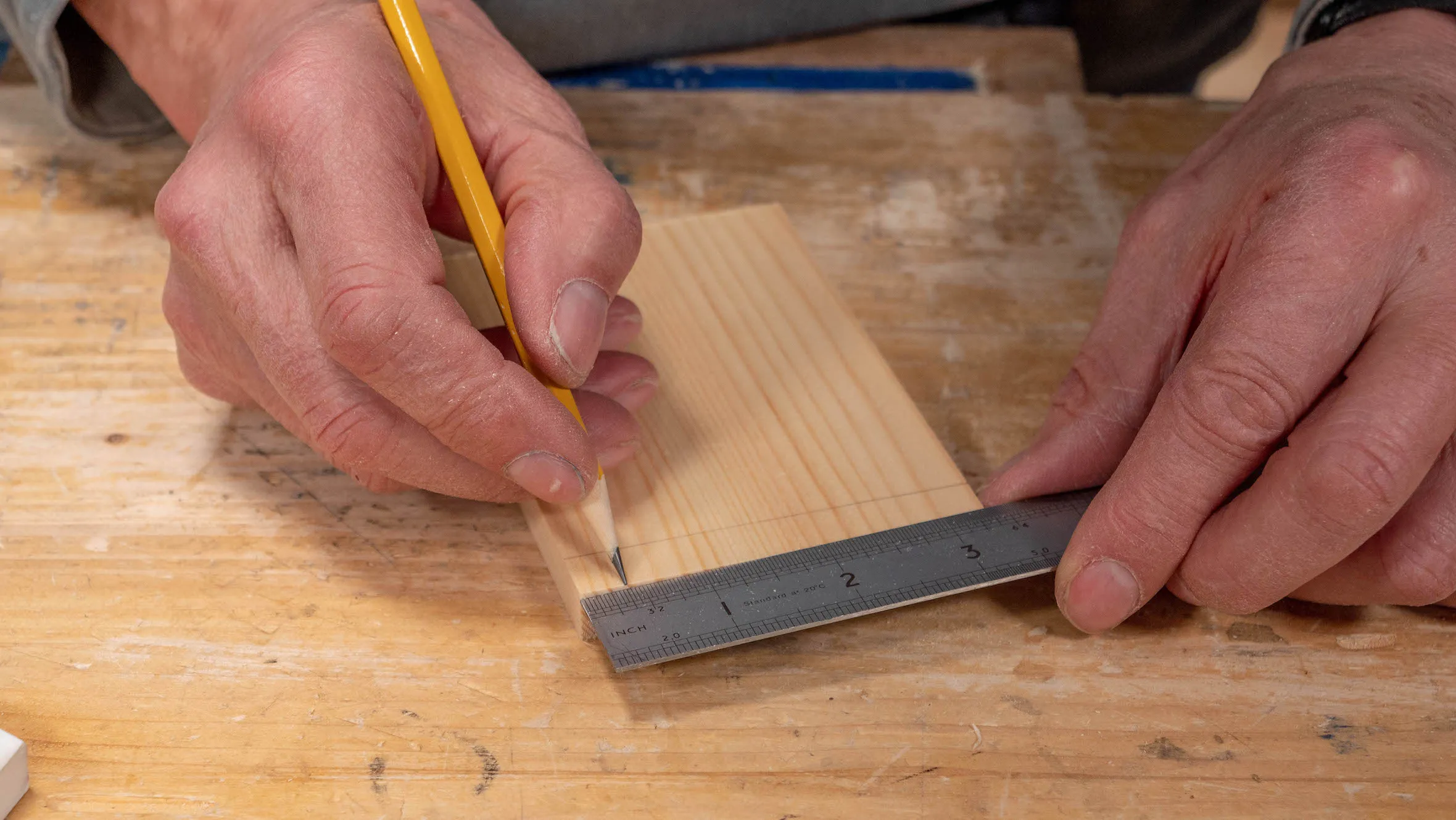On the end of your tail piece, measure 3/8" (10mm) from the edges