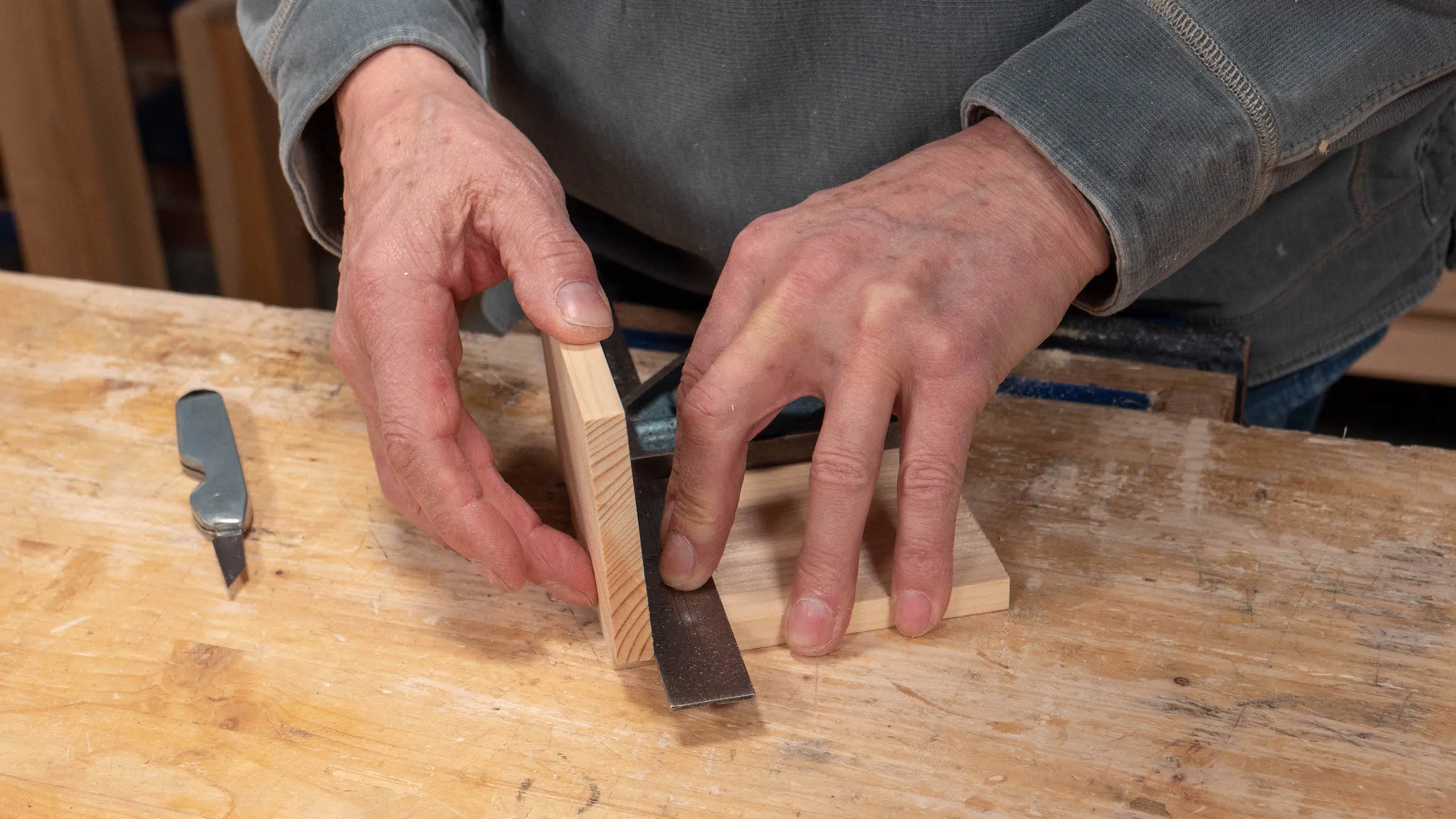 Bring your pin piece back in to help position the square