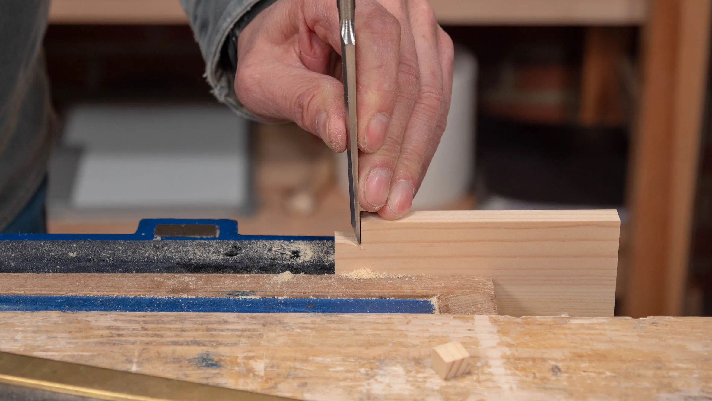 Trim any protruding fibres with a sharp chisel