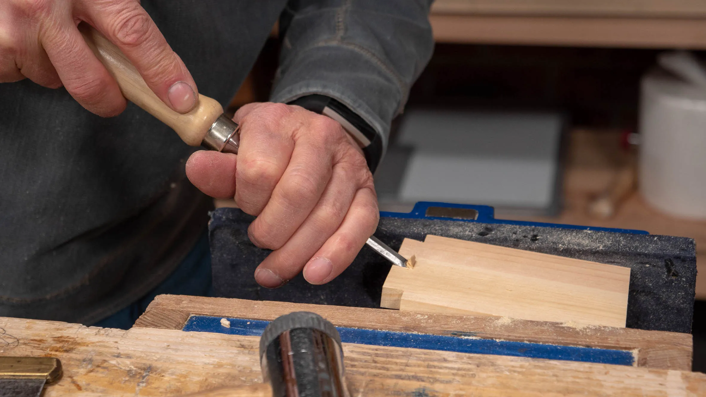 The vise ensures your work won't slip accidentally