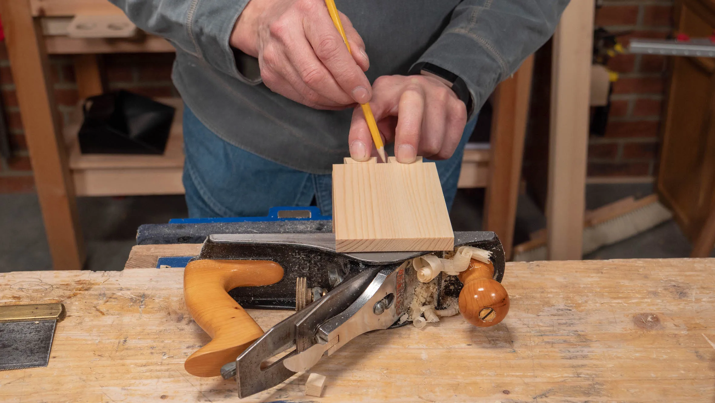 Align your tailpiece with your pinpiece and trace around your tails with a fine pencil line