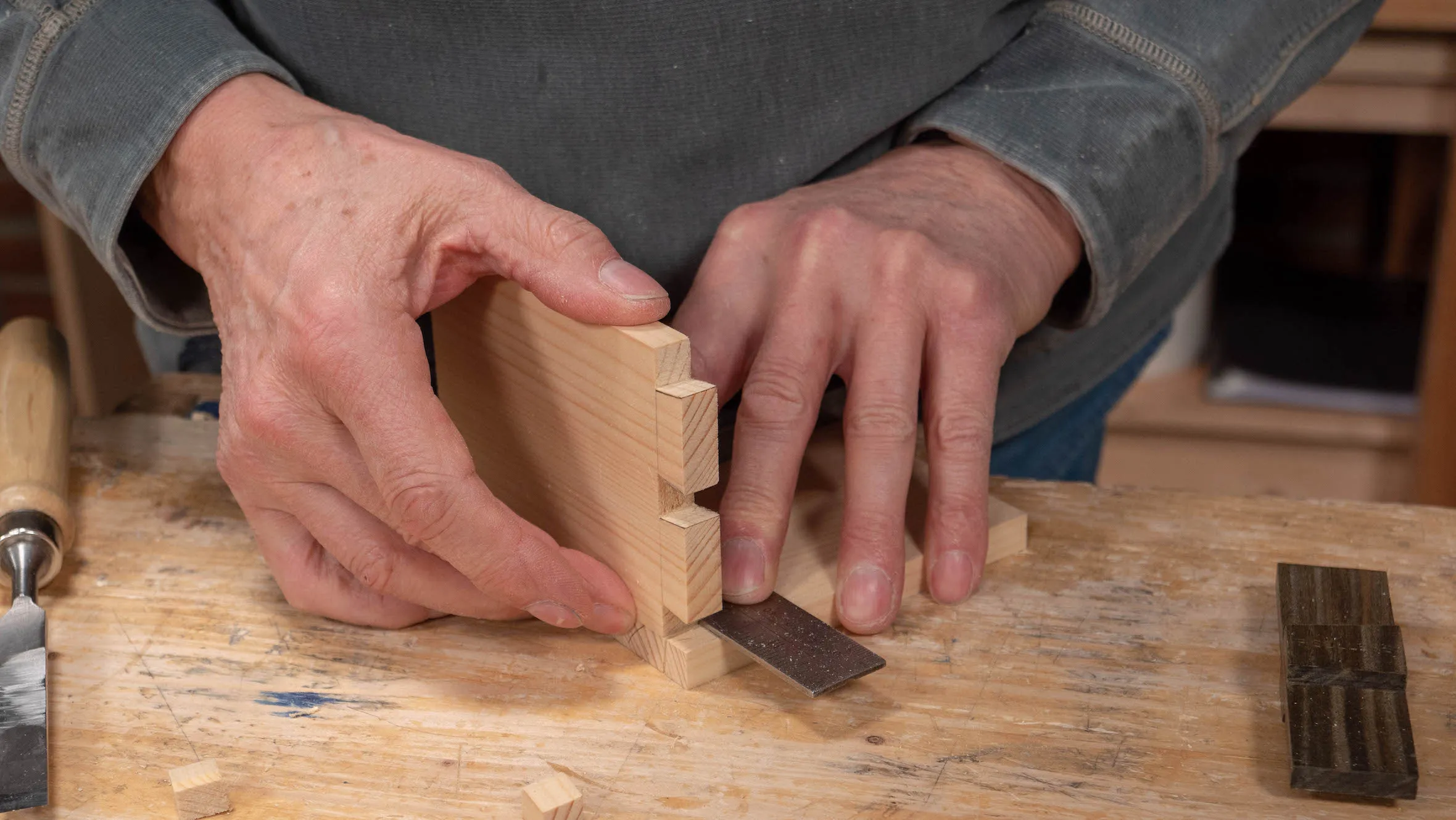 Use your tail piece and square to double check the exact depth