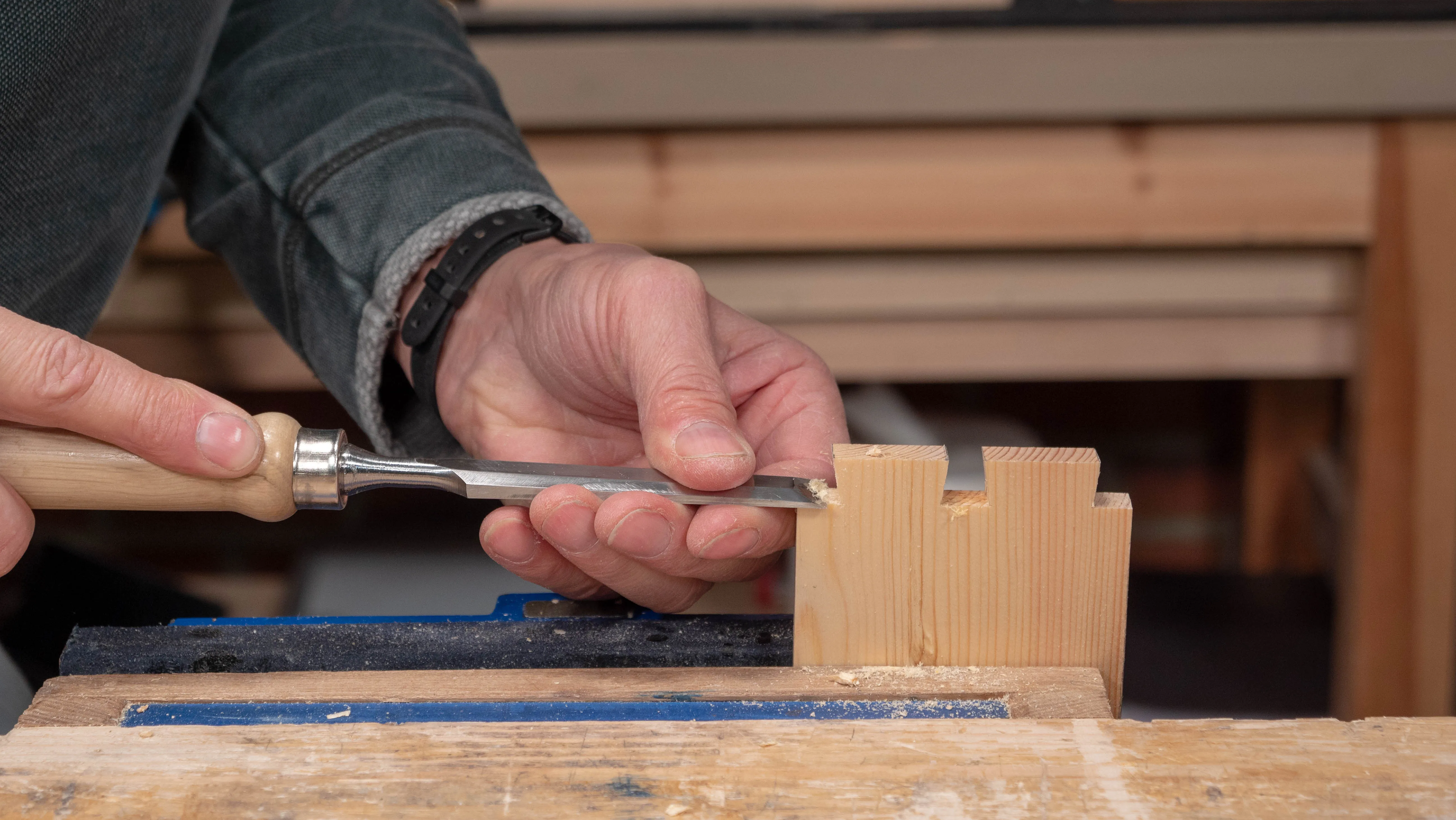 Clean up the shoulder but do not undercut