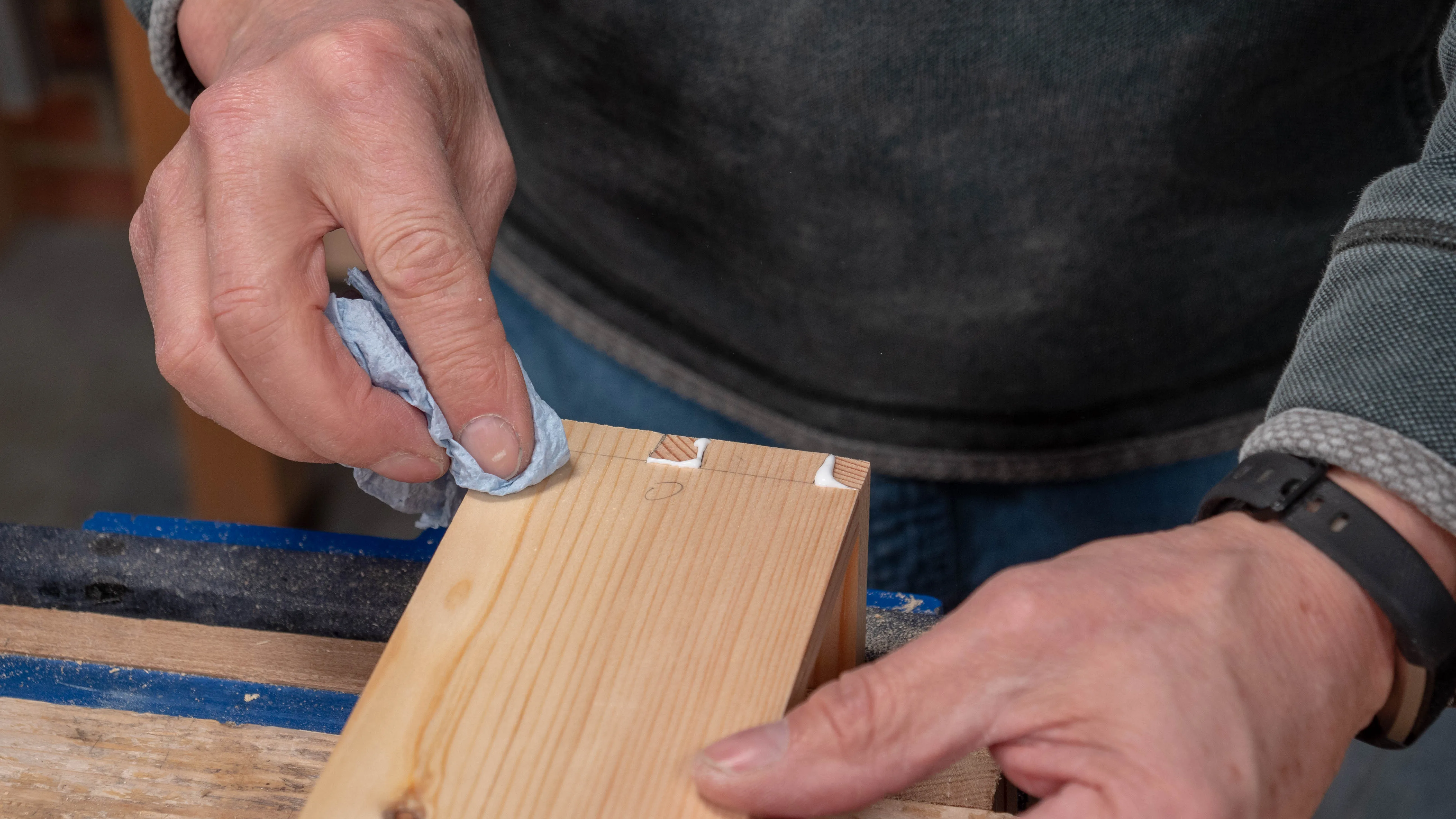 Wipe any excess on the outside only