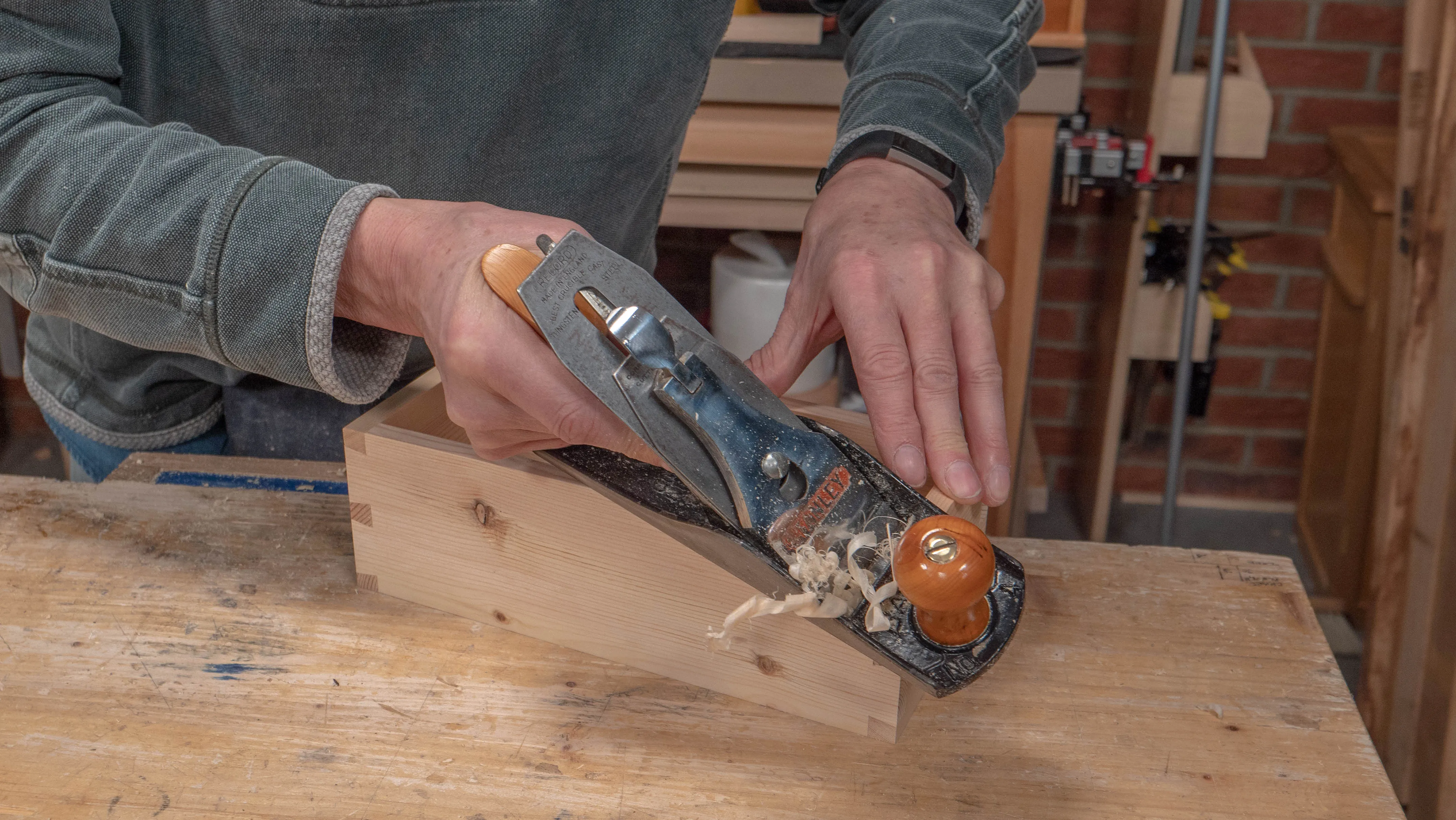 Only take the arris off the top rim