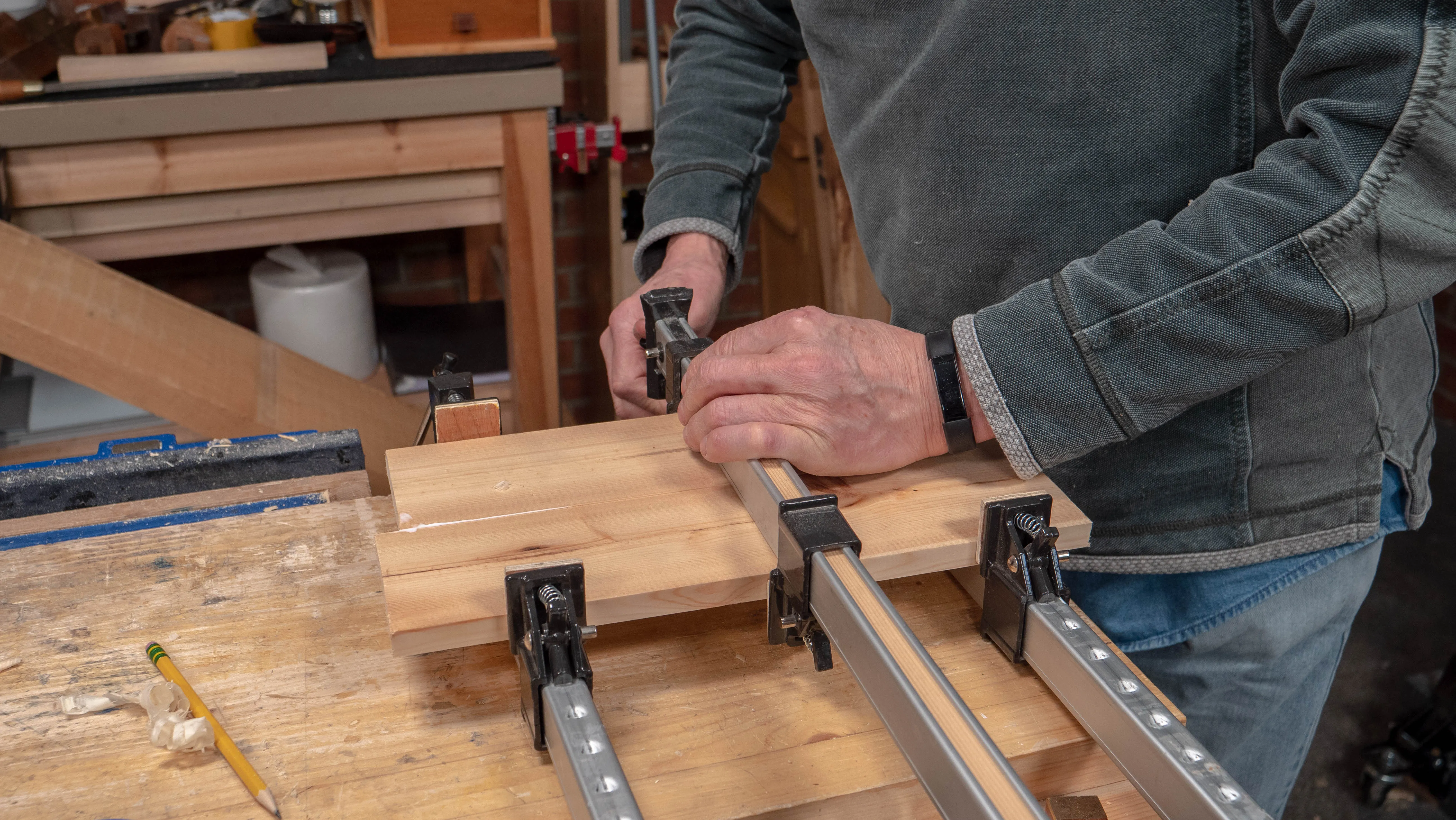 Apply another clamp on the other side to balance the tension