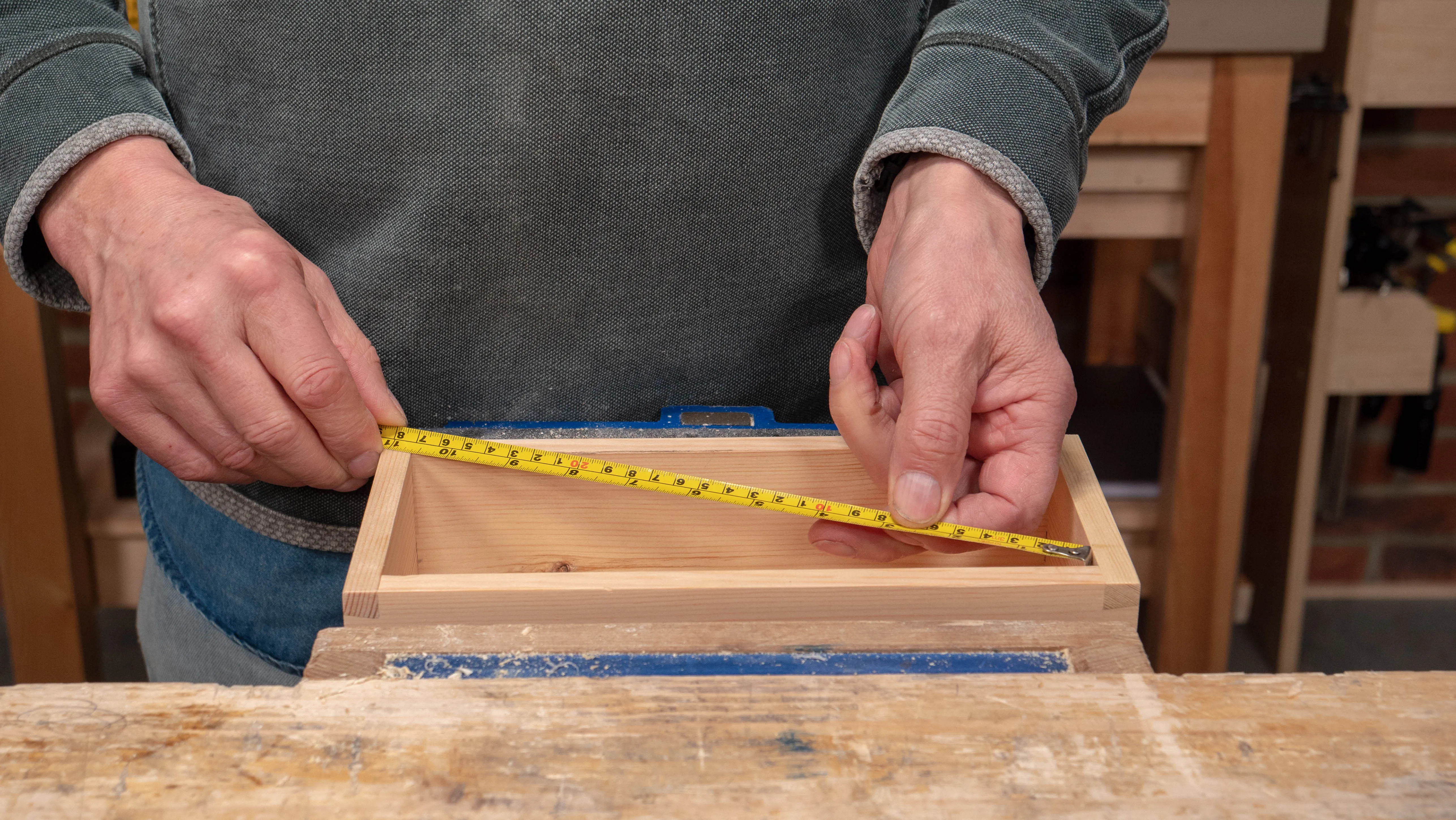 Measure diagonally from corner to corner