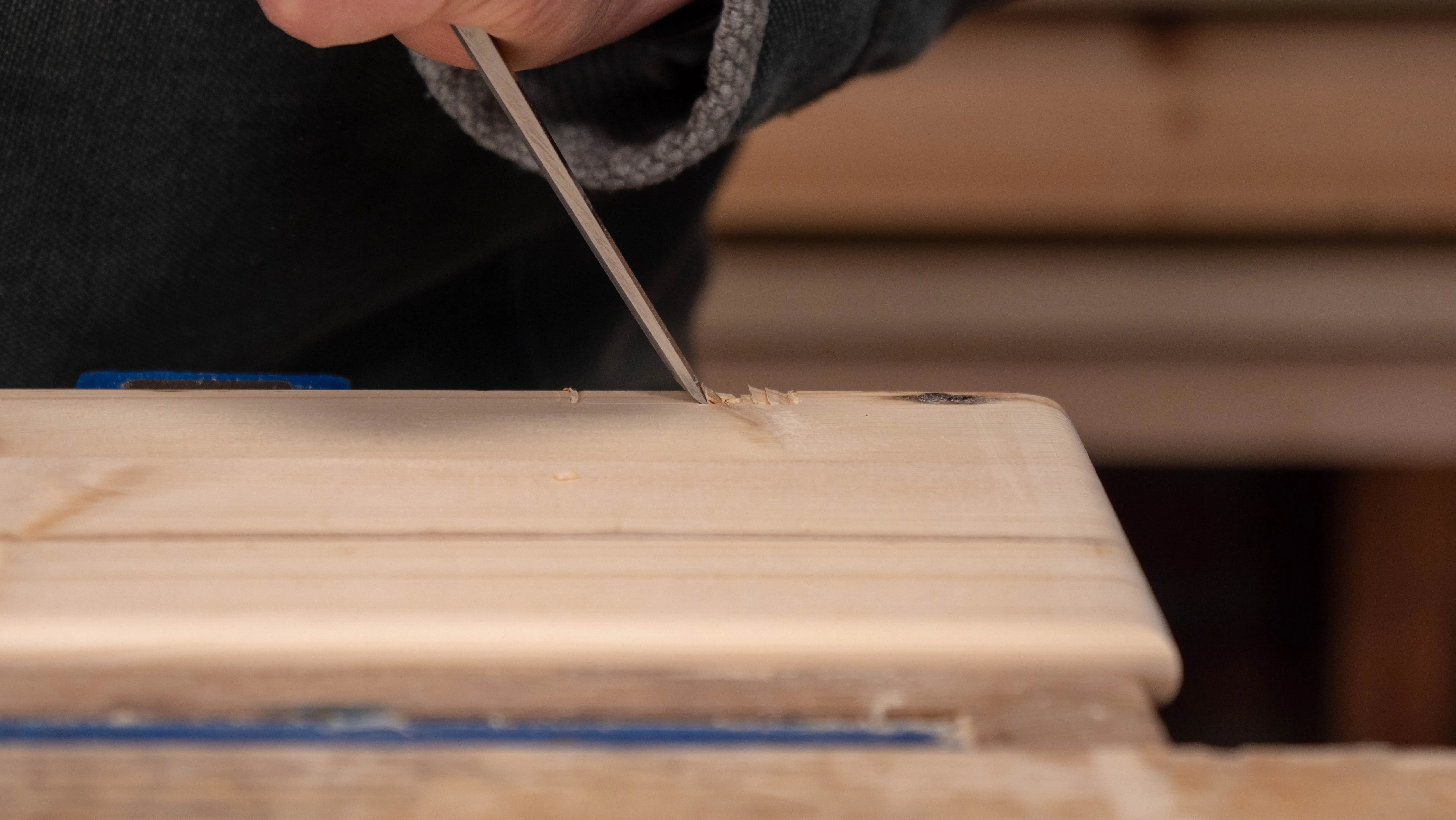 Make your chops roughly 1/8" (3mm) apart