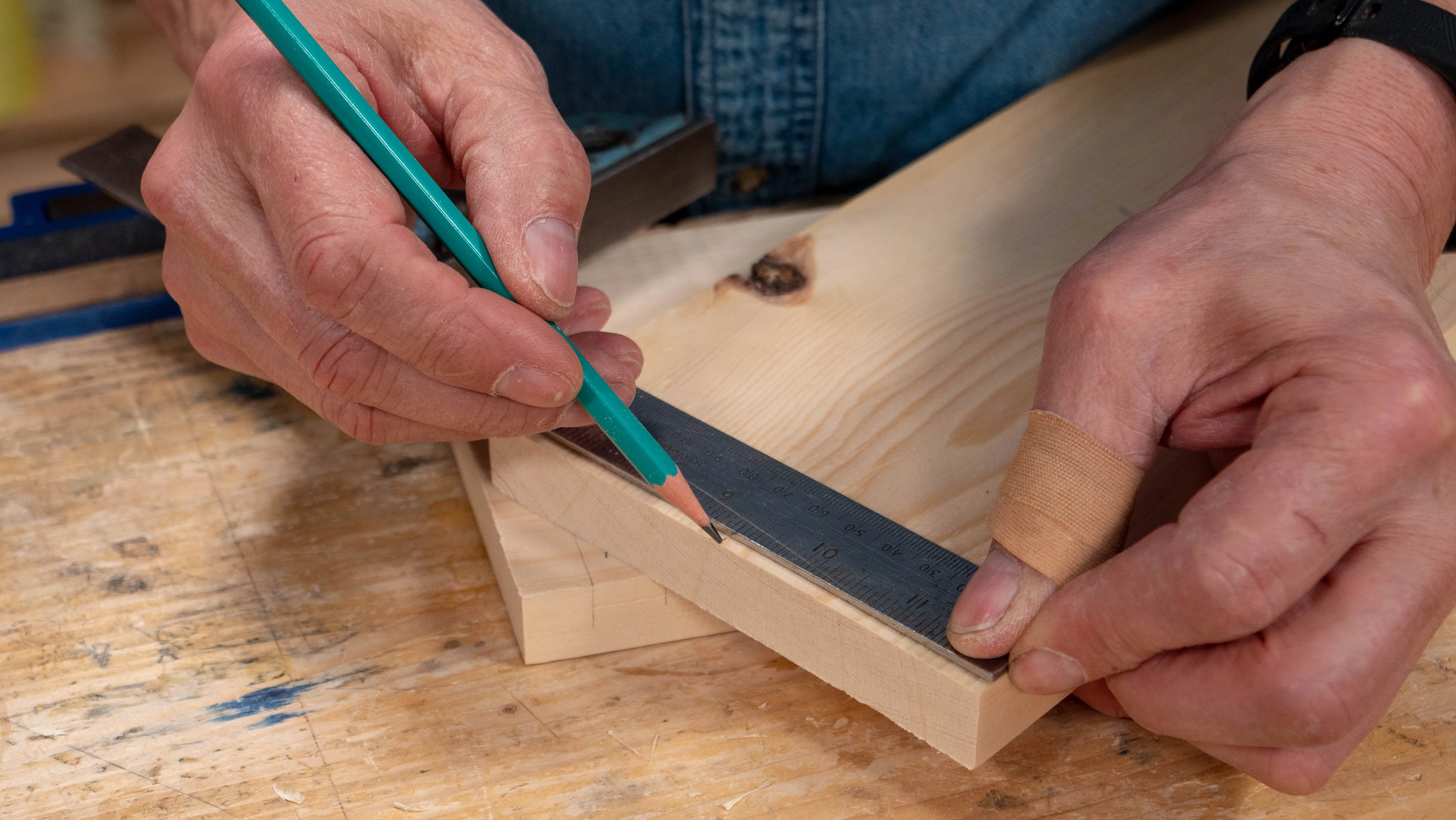 Find the midpoint along the top end