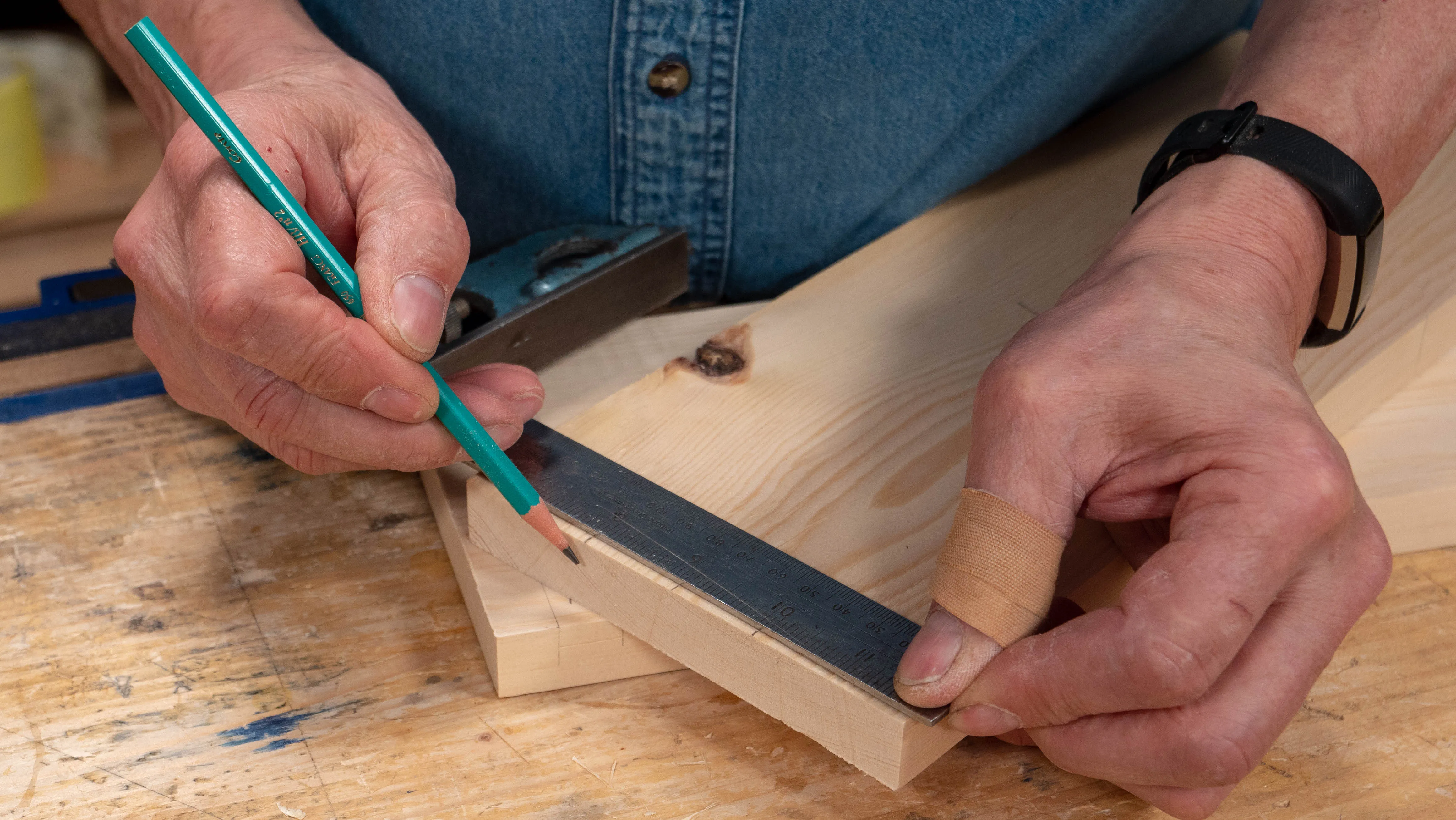 Measure 1" (25mm) to either side of the centre