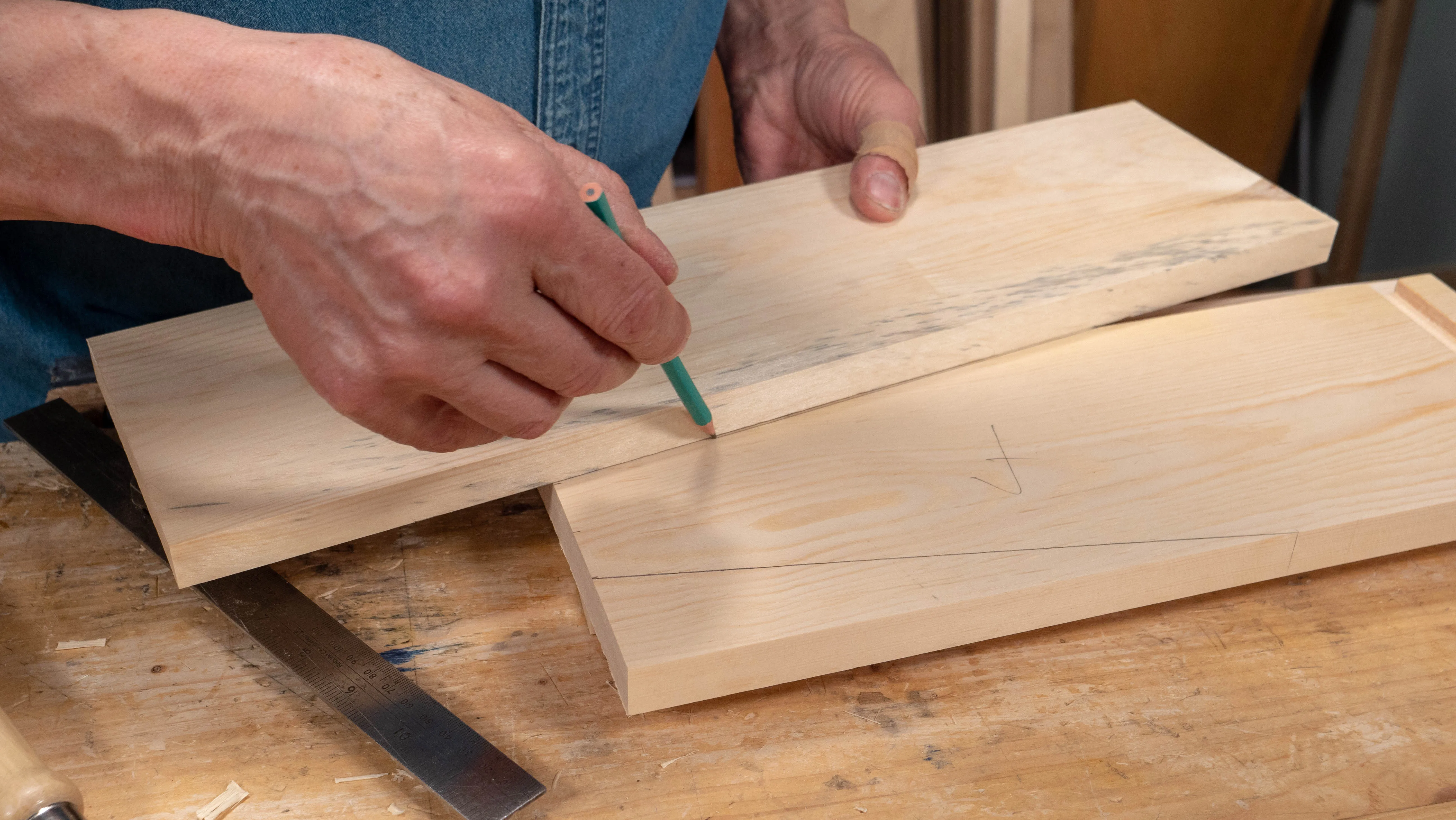 Unite the two points with a straightedge